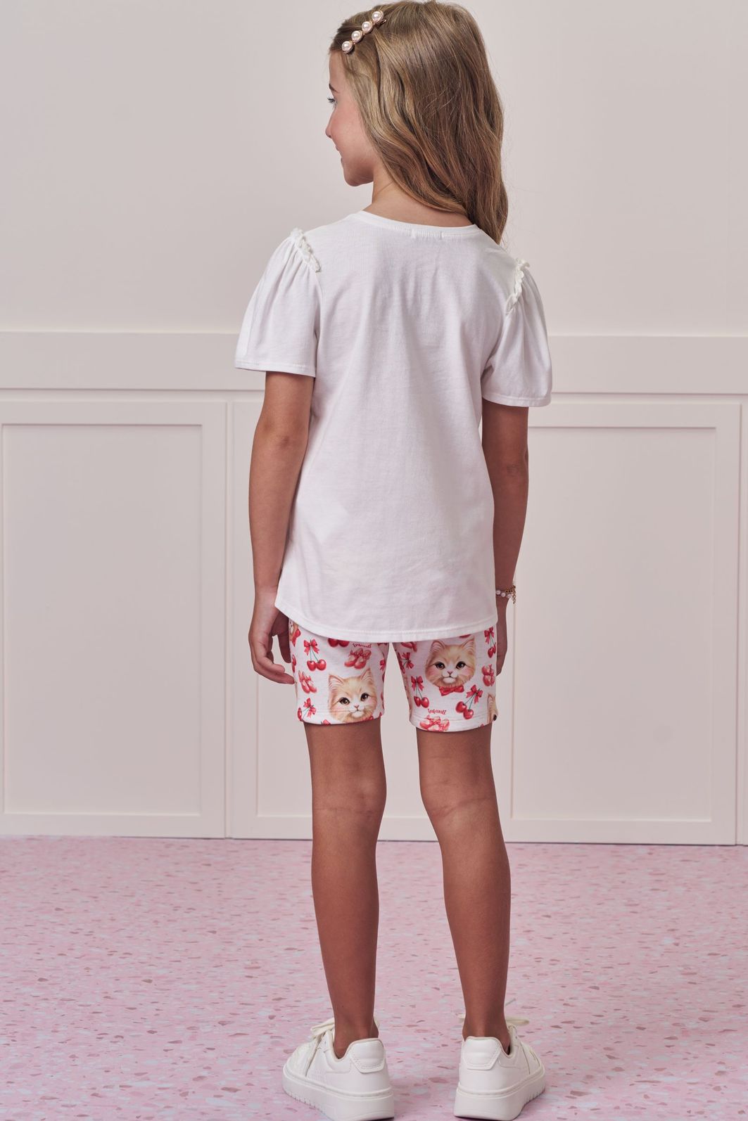 Conjunto de blusa em meia malha e bermuda biker em fly tech 98716 Infanti Infantil Menina Conjunto de blusa em meia malha e bermuda biker em fly tech 98716 Infanti Infantil Menina