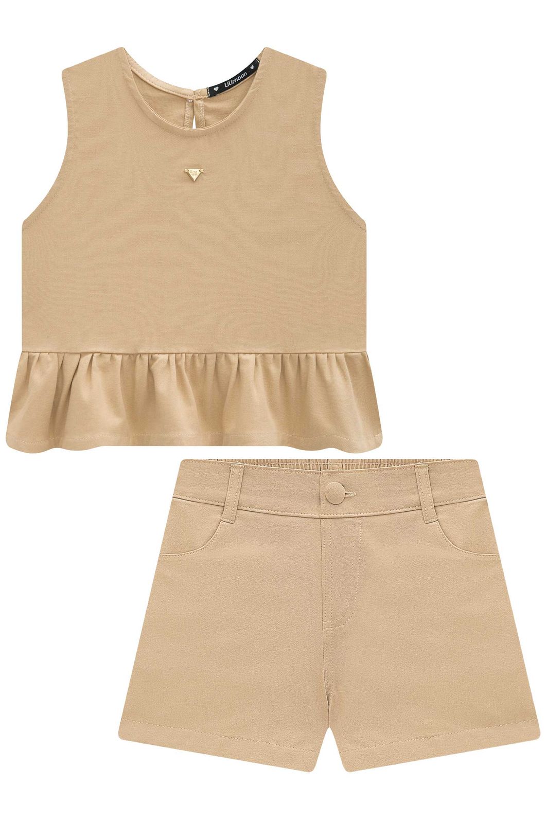 Conjunto de bata e shorts em sarja com elastano 96242 Lilimoon Teen Menina