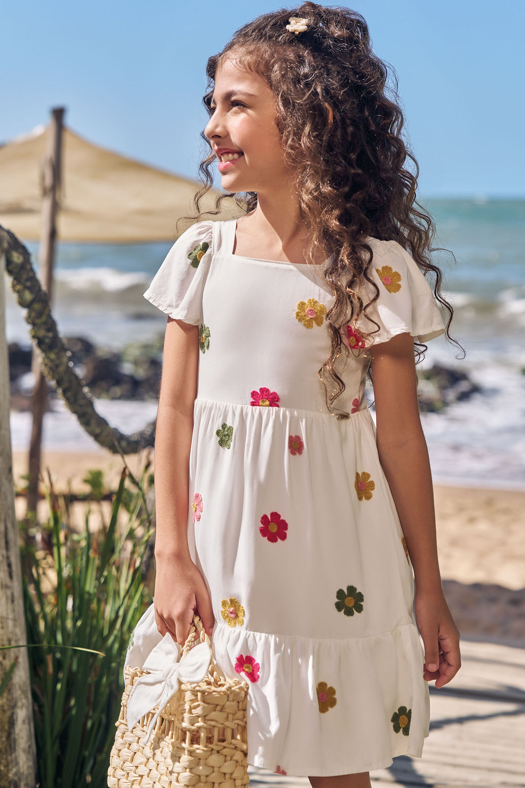 Vestido em viscose bordado 96423 Infanti Infantil Menina Vestido em viscose bordado 96423 Infanti Infantil Menina
