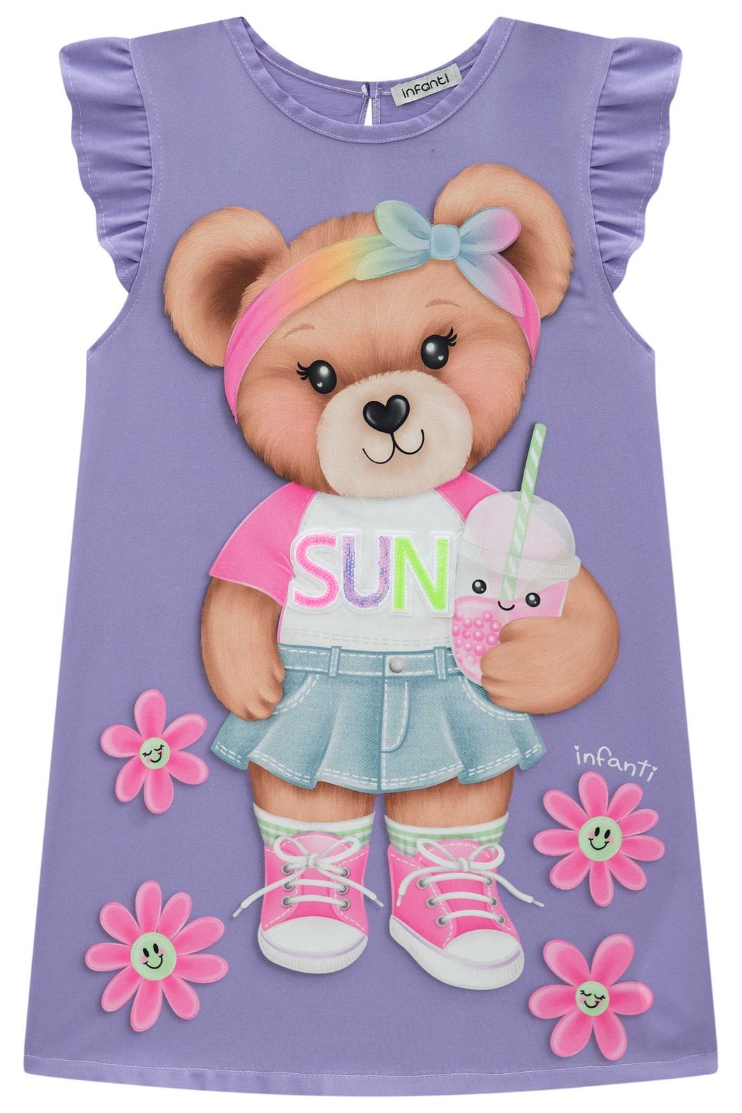 Vestido em blend de viscose 93214 Infanti Infantil Menina Vestido em blend de viscose 93214 Infanti Infantil Menina