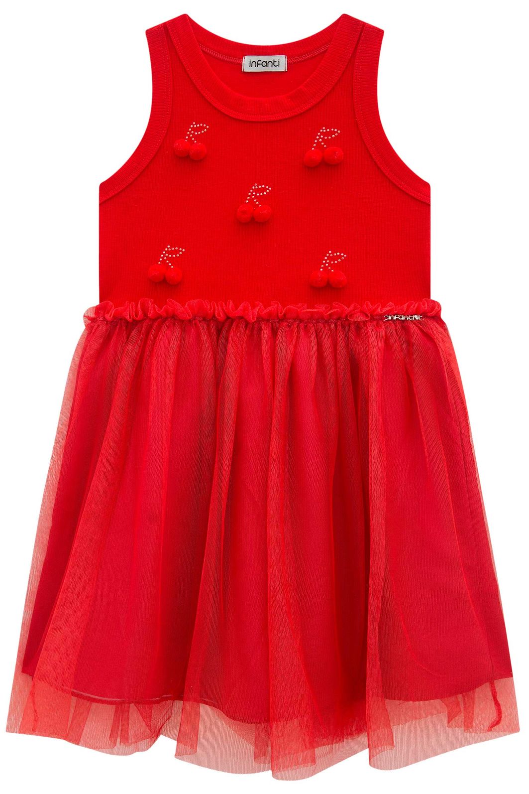 Vestido em canelado liz e tule com elastano 95747 Infanti Infantil Menina Vestido em canelado liz e tule com elastano 95747 Infanti Infantil Menina