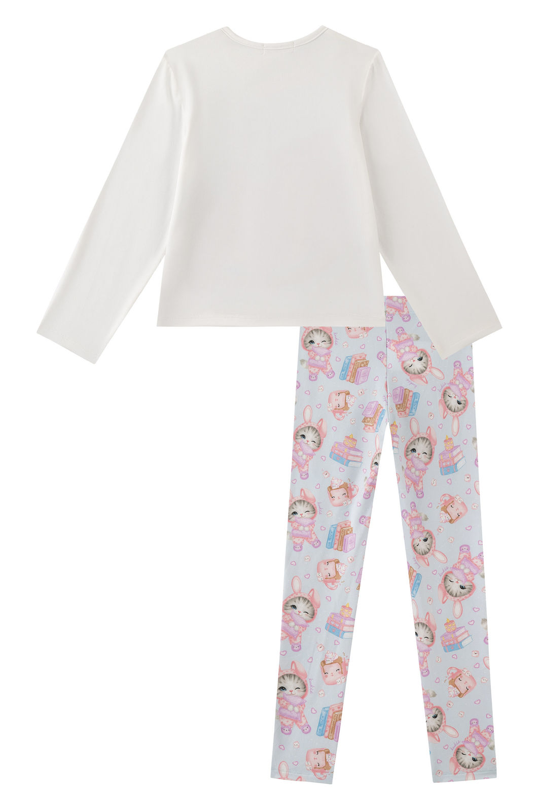 Conjunto de pijama de blusa e calça em malha comfy 89279 Kukiê Infantil Menina Conjunto de pijama de blusa e calça em malha comfy 89279 Kukiê Infantil Menina
