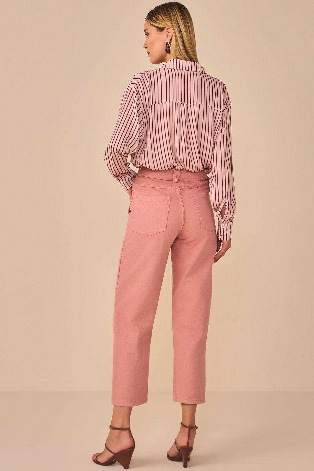 Camisa em chiffon listrado 96745 Linzzi Camisa em chiffon listrado 96745 Linzzi