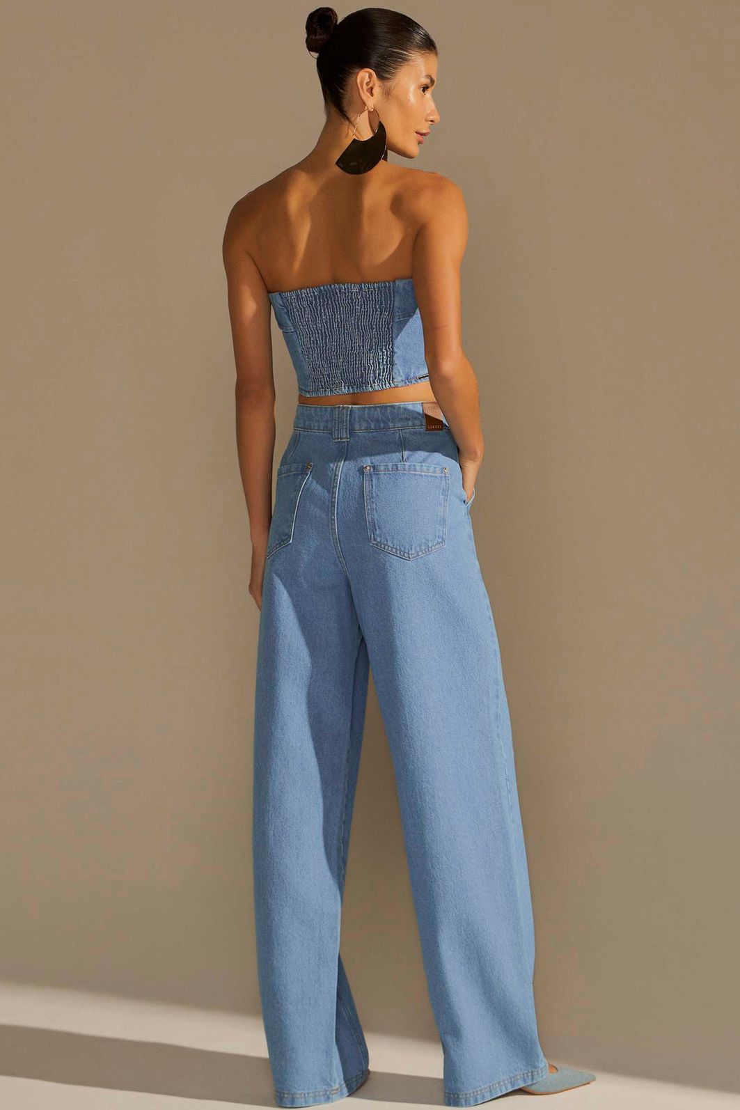 Calça reta em denim 94989 Linzzi Calça reta em denim 94989 Linzzi