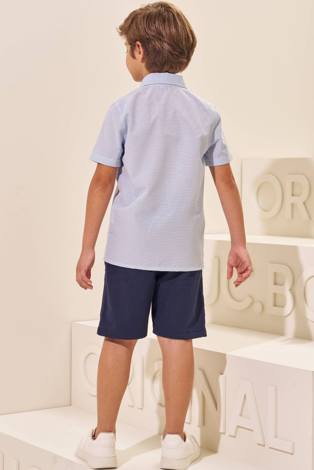 Conjunto de camisa em tecido camisaria chianti e bermuda em sarja girassol com elastano 97330 LucBoo Infantil Menino Conjunto de camisa em tecido camisaria chianti e bermuda em sarja girassol com elastano 97330 LucBoo Infantil Menino