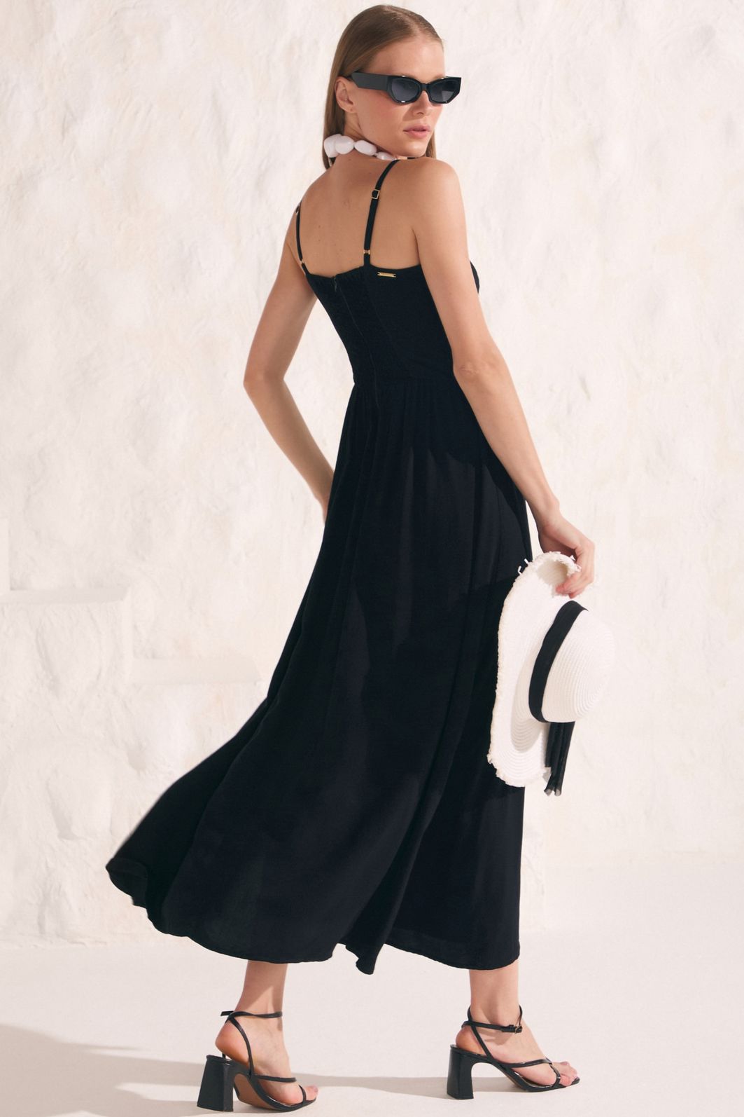 Vestido maxi midi em blend de viscose 88316 Linzzi Vestido maxi midi em blend de viscose 88316 Linzzi