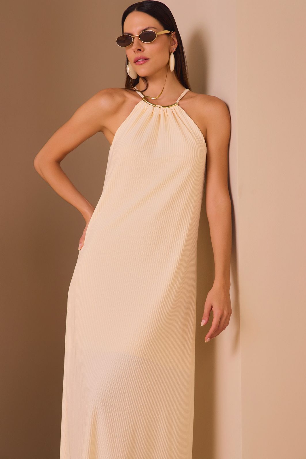 Vestido maxi midi em malha texturizada premium com elastano 97733 Linzzi Vestido maxi midi em malha texturizada premium com elastano 97733 Linzzi