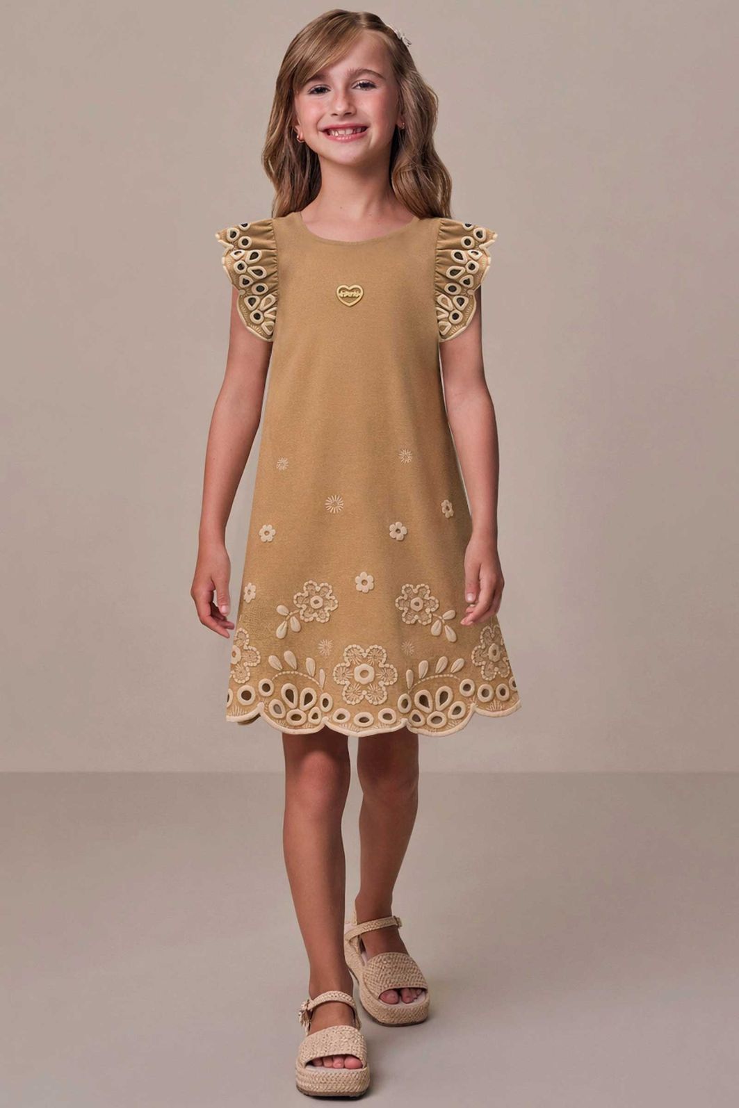 Vestido em cotton 21720 Infanti Infantil Menina Vestido em cotton 21720 Infanti Infantil Menina