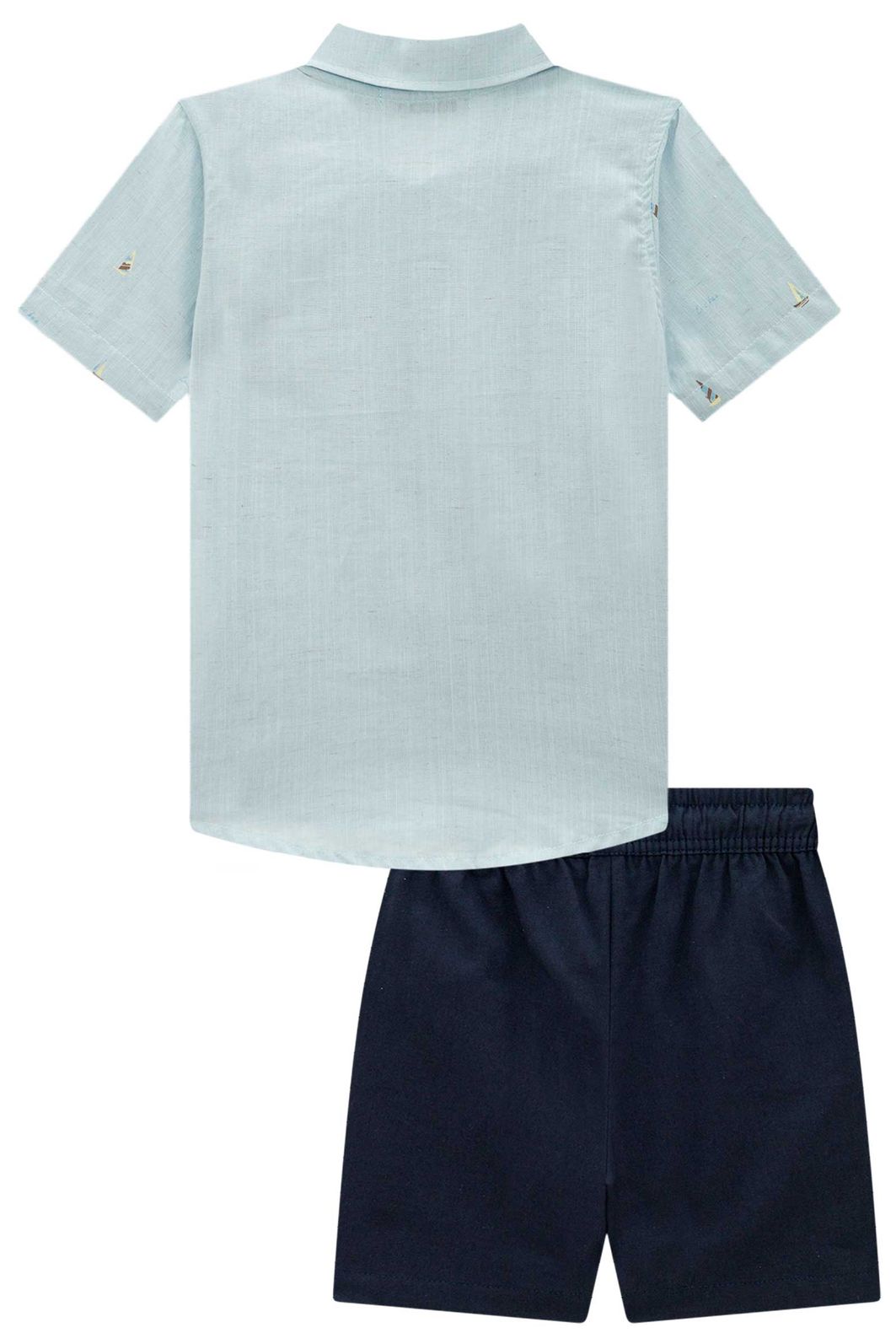 Conjunto de camisa em linho verano e bermuda em
linho santorine 98241 LucBoo Infantil Menino