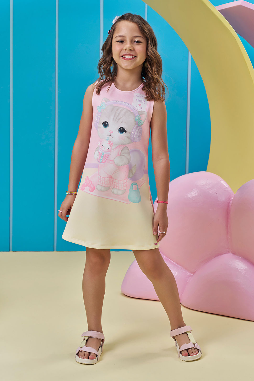 Vestido em fly tech 95561 Kukiê Infantil Menina Vestido em fly tech 95561 Kukiê Infantil Menina