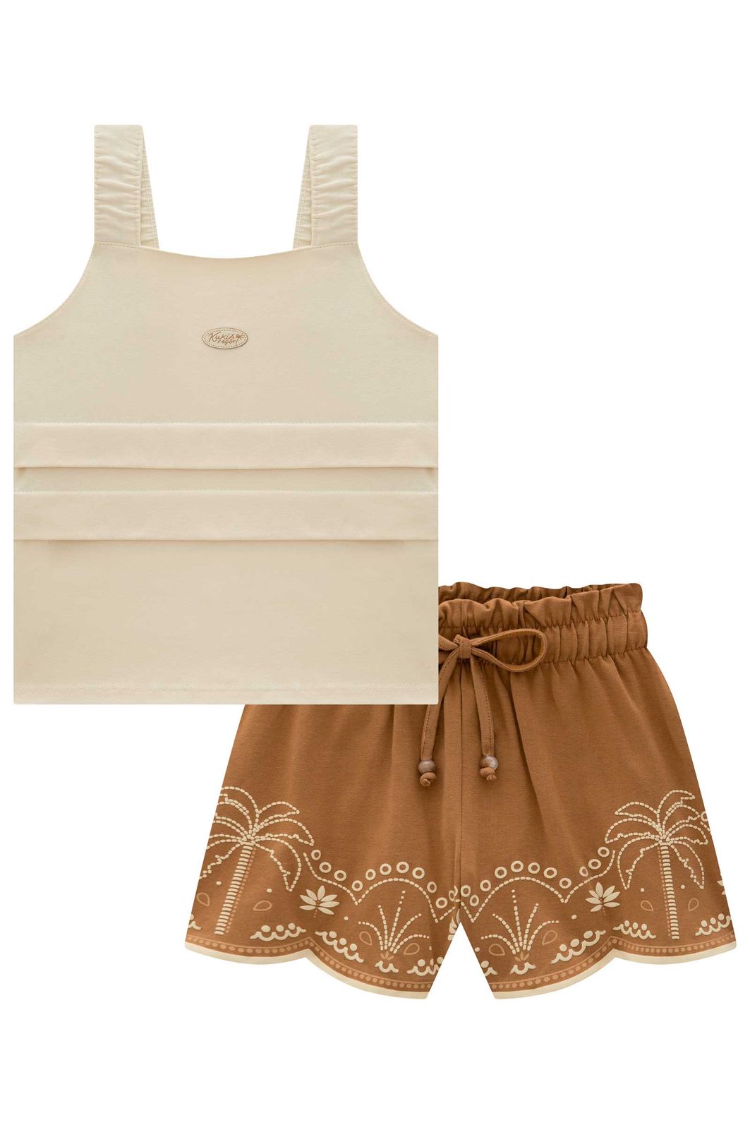 Conjunto de blusa e shorts em cotton 21817 Kukiê Infantil Menina Conjunto de blusa e shorts em cotton 21817 Kukiê Infantil Menina