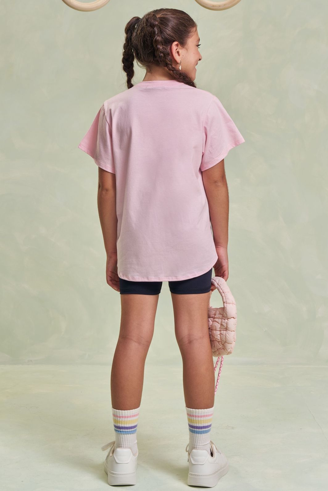 Conjunto de camiseta over em meia malha e shorts em malha poliamida com proteção UV 50+ 96493 Lilimoon Teen Menina Conjunto de camiseta over em meia malha e shorts em malha poliamida com proteção UV 50+ 96493 Lilimoon Teen Menina