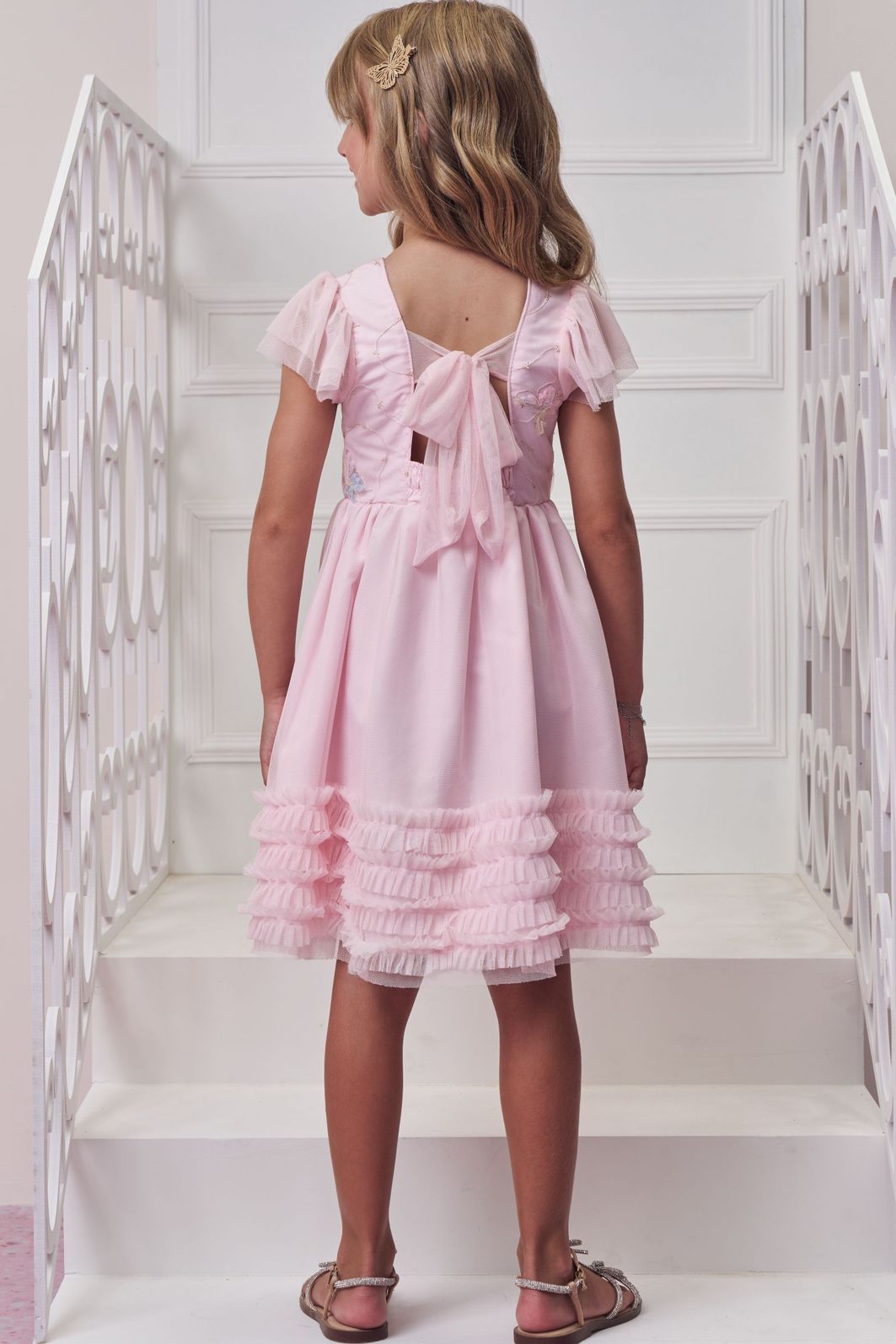 Vestido em tule bordado borboleta e tule com elastano 99147 Infanti Infantil Menina Vestido em tule bordado borboleta e tule com elastano 99147 Infanti Infantil Menina