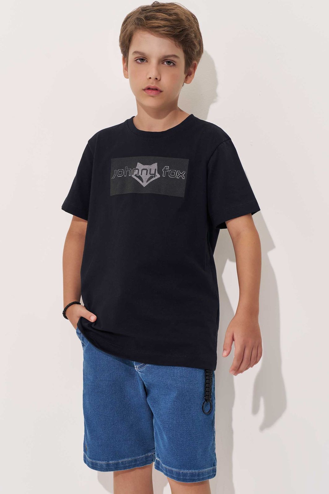 Bermuda em jeans squash com elastano 97818 Johnny Fox Teen Menino Bermuda em jeans squash com elastano 97818 Johnny Fox Teen Menino