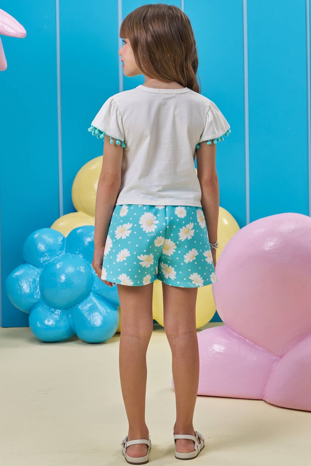 Conjunto de blusa em meia malha e shorts em air tech 97032 Kukiê Infantil Menina Conjunto de blusa em meia malha e shorts em air tech 97032 Kukiê Infantil Menina