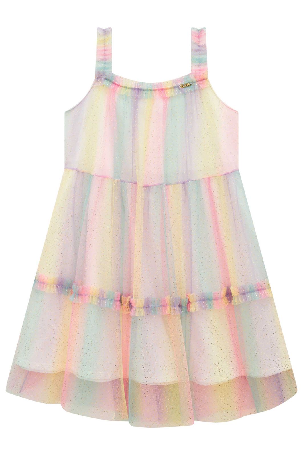 Vestido em tule foil degradê 99637 Kukiê Infantil Menina Vestido em tule foil degradê 99637 Kukiê Infantil Menina