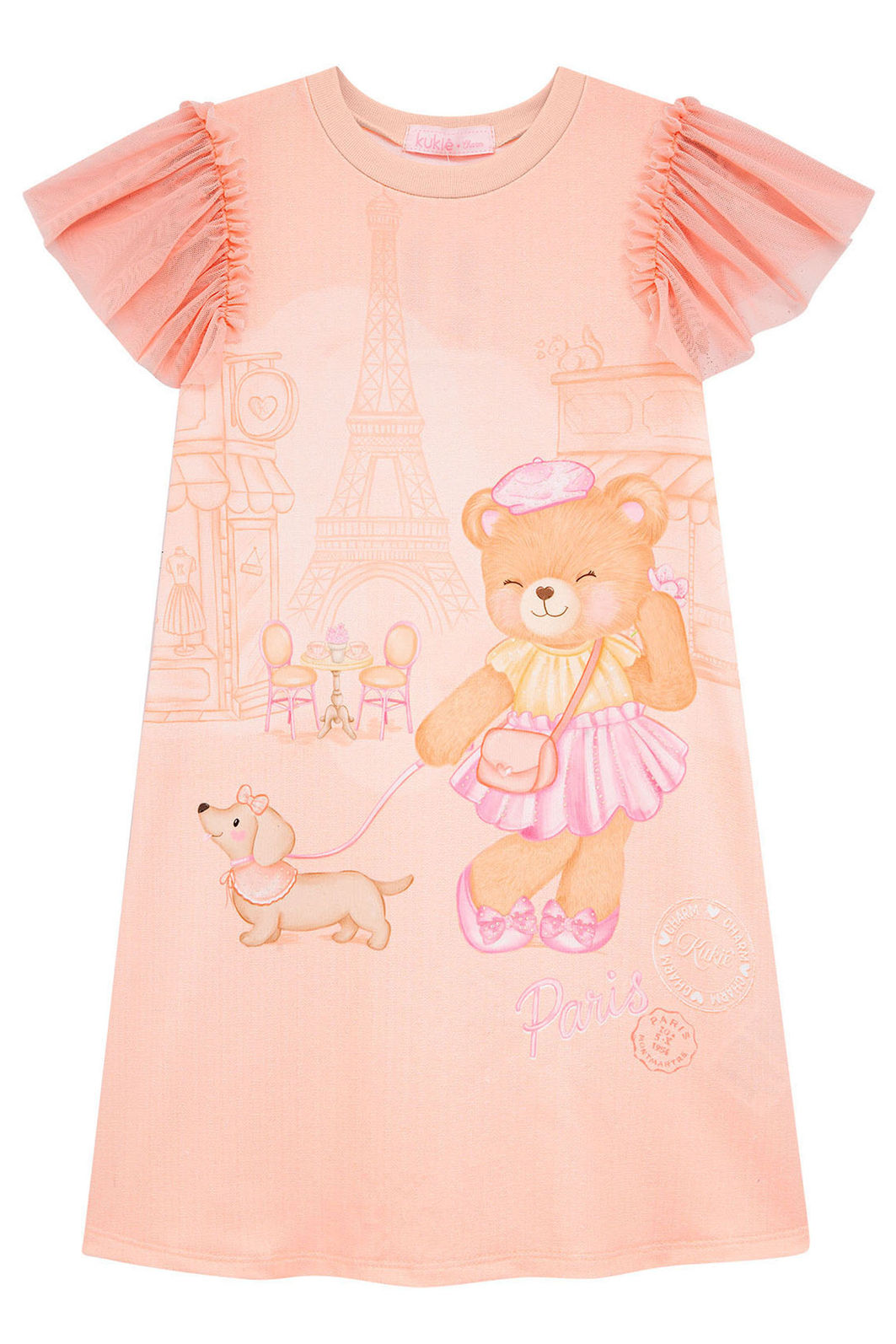 Vestido em molecotton 96519 Kukiê Infantil Menina Vestido em molecotton 96519 Kukiê Infantil Menina