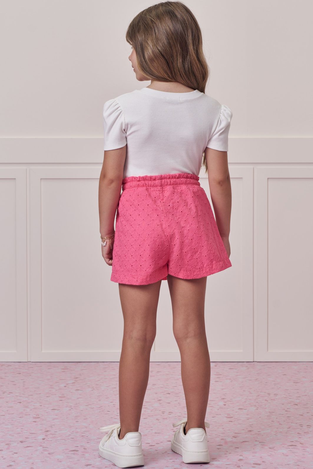 Conjunto de blusa em canelado liz e shorts saia em laise verano 96784 Infanti Infantil Menina Conjunto de blusa em canelado liz e shorts saia em laise verano 96784 Infanti Infantil Menina