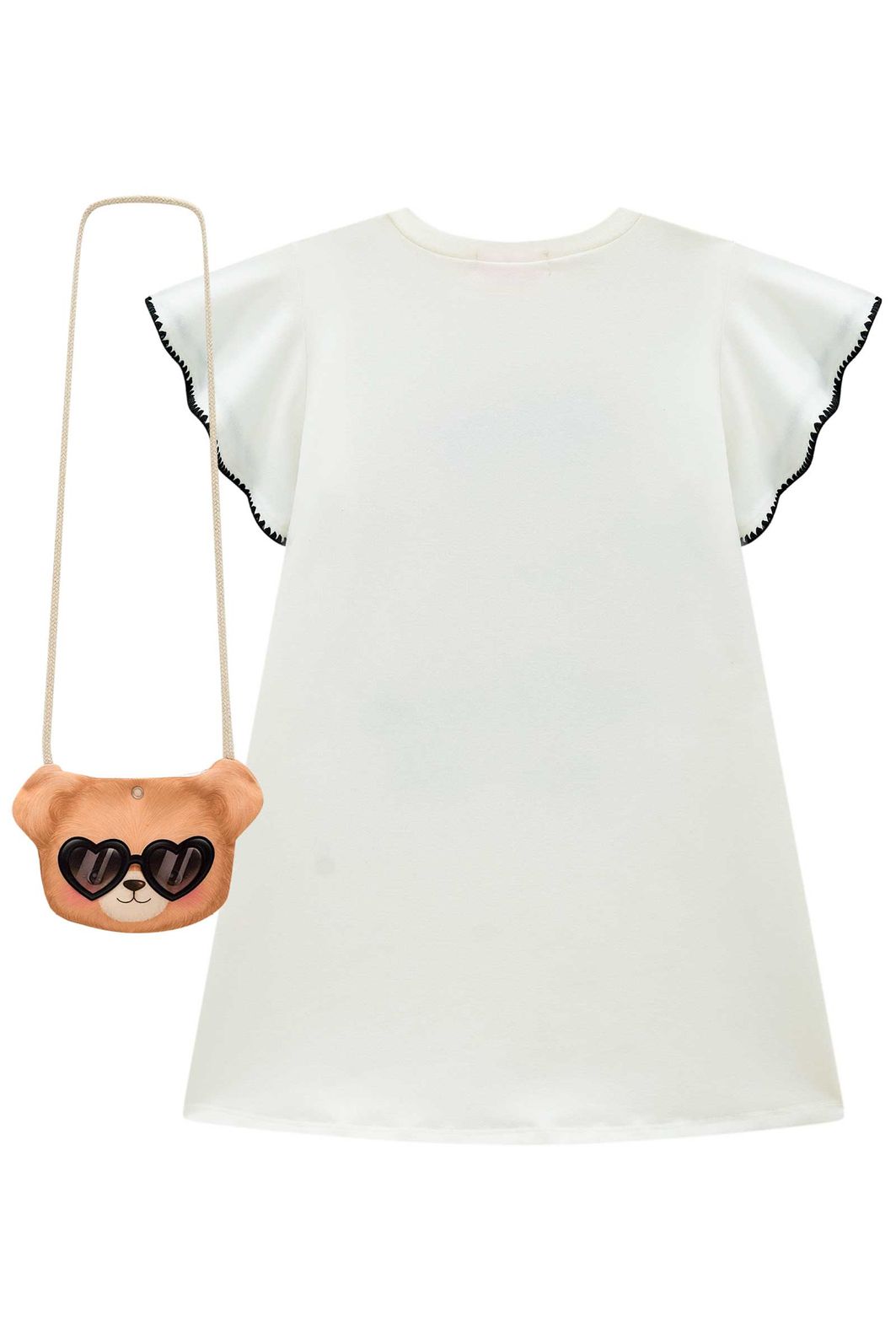 Vestido em molecotton (acompanha bolsa) 99651 Kukiê Infantil Menina Vestido em molecotton (acompanha bolsa) 99651 Kukiê Infantil Menina