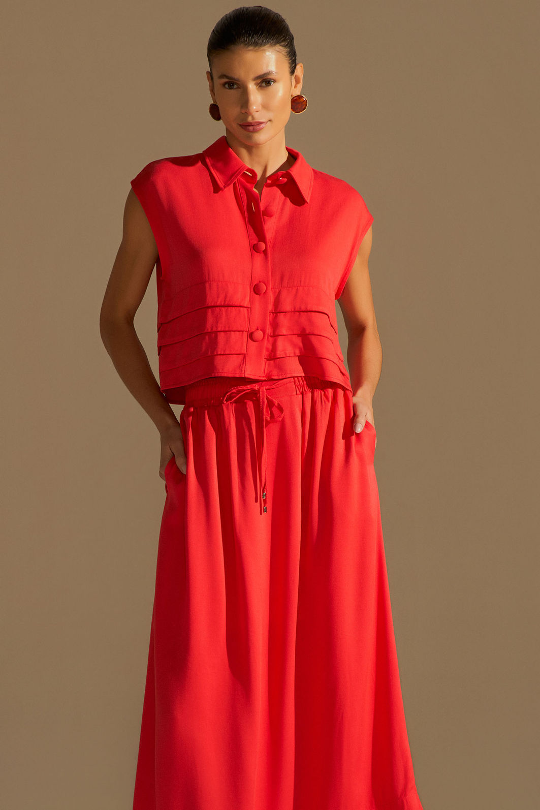 Saia maxi midi em blend de viscose 96178 Linzzi Saia maxi midi em blend de viscose 96178 Linzzi