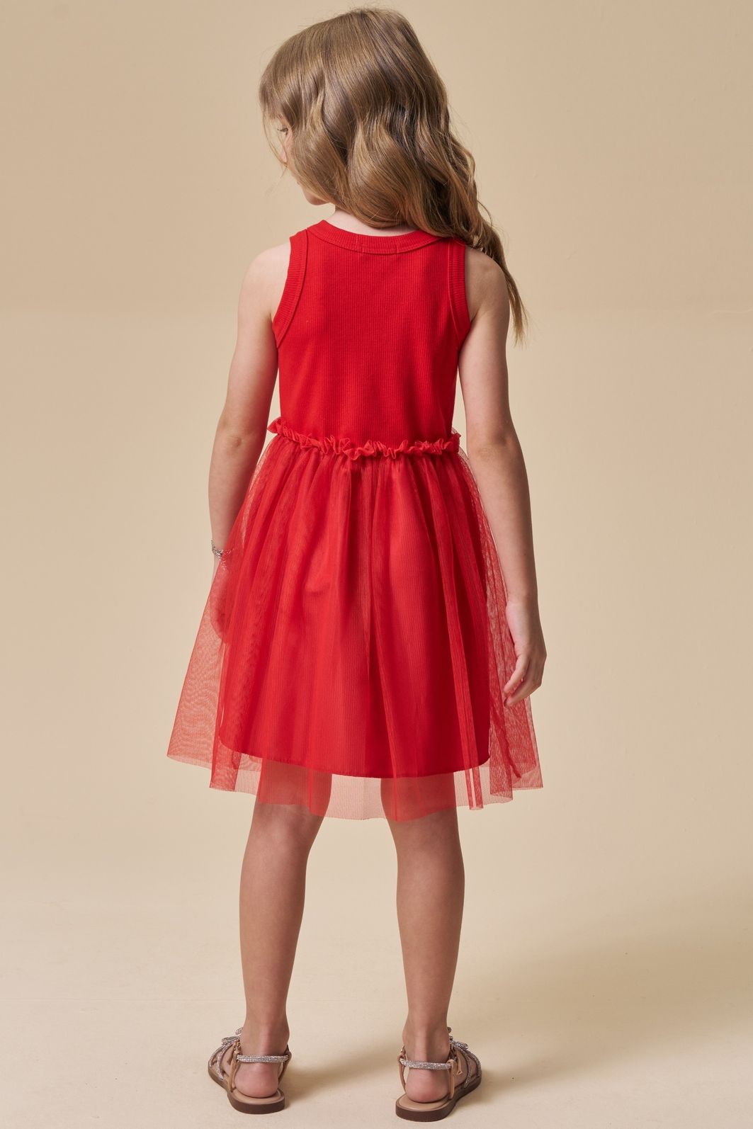 Vestido em canelado liz e tule com elastano 95747 Infanti Infantil Menina Vestido em canelado liz e tule com elastano 95747 Infanti Infantil Menina