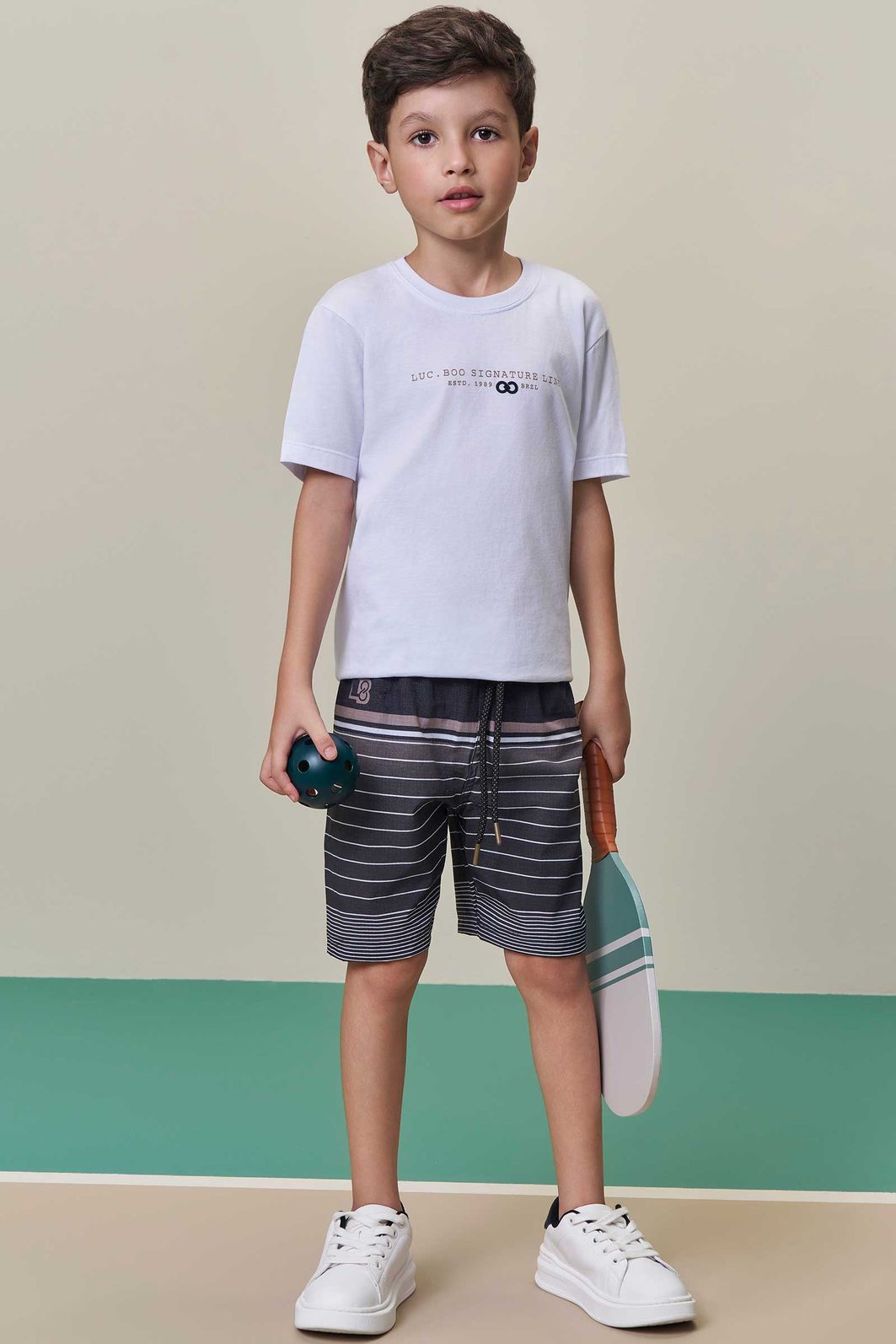 Conjunto de camiseta em meia malha e bermuda em rip stop air flex com elastano 99602 LucBoo Infantil Menino Conjunto de camiseta em meia malha e bermuda em rip stop air flex com elastano 99602 LucBoo Infantil Menino