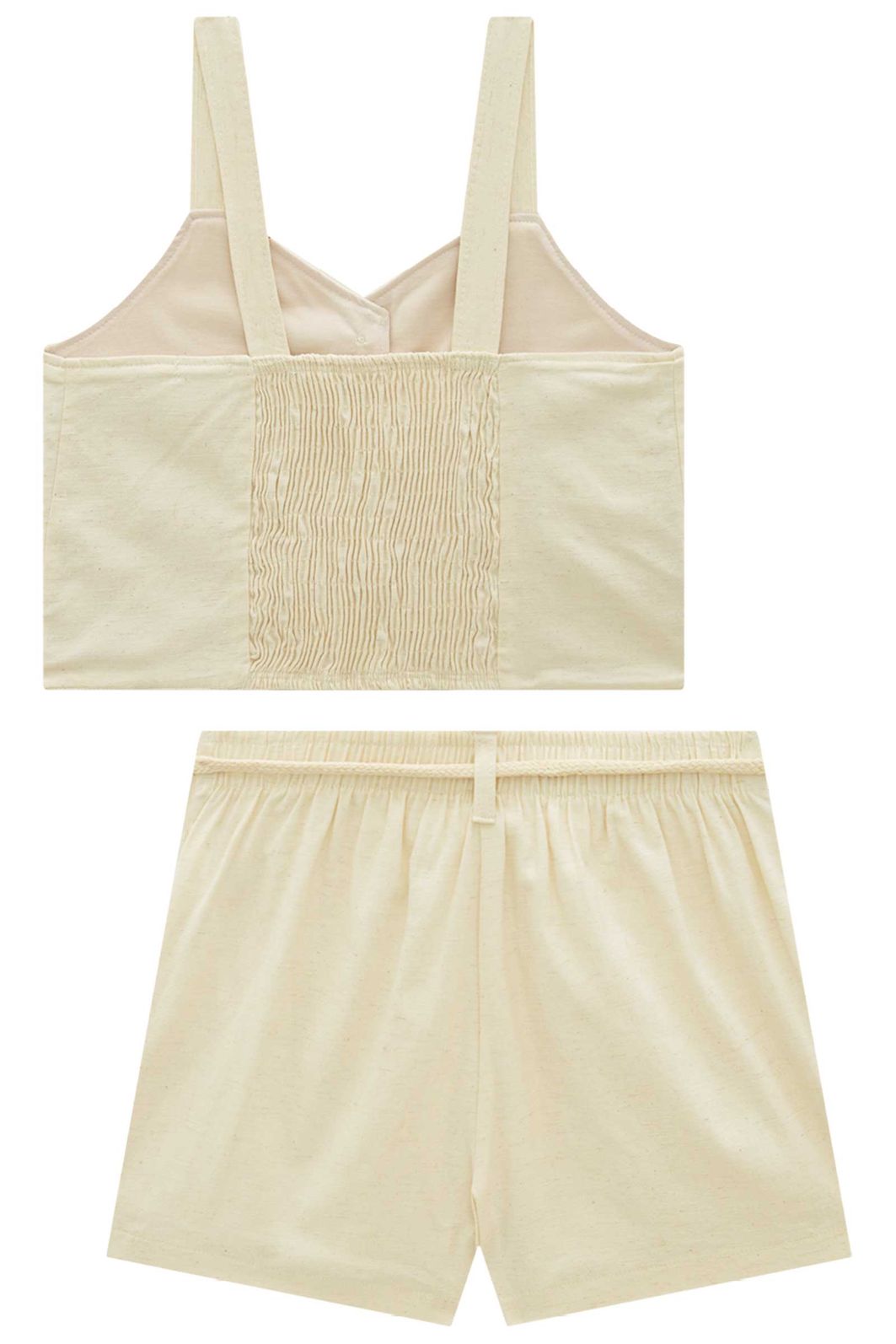 Conjunto de regata e shorts em linho com elastano 94417 Vic Teen Menina Conjunto de regata e shorts em linho com elastano 94417 Vic Teen Menina