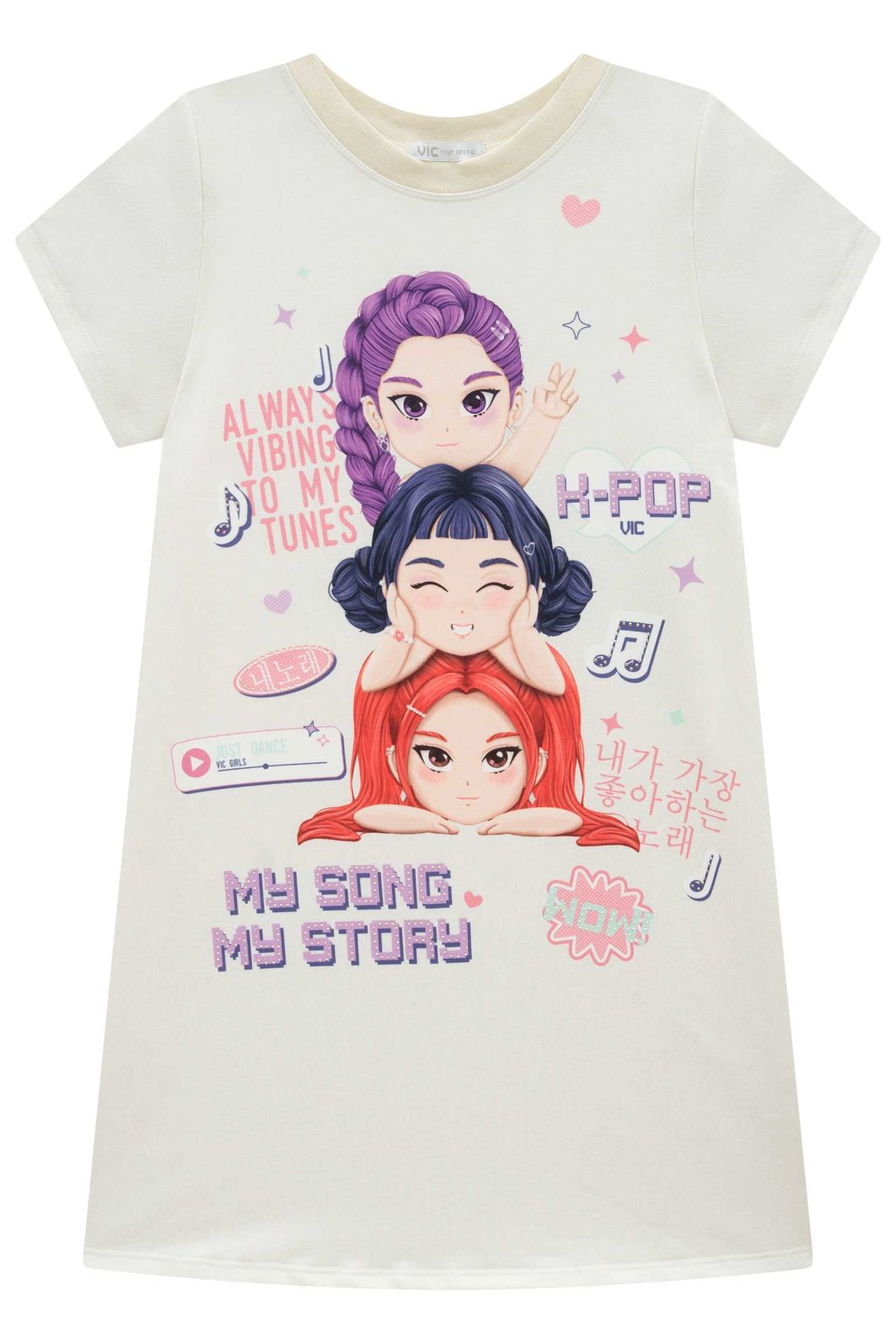 Vestido em molecotton 99125 Vic Teen Menina Vestido em molecotton 99125 Vic Teen Menina