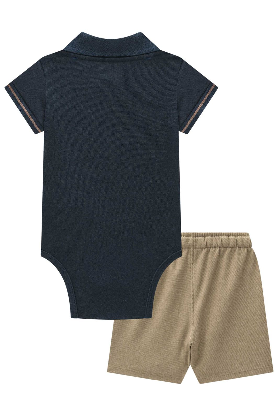 Conjunto de body polo em piquet com elastano e bermuda em cotton jeans com elastano 99412 Johnny Fox Bebê Menino Conjunto de body polo em piquet com elastano e bermuda em cotton jeans com elastano 99412 Johnny Fox Bebê Menino
