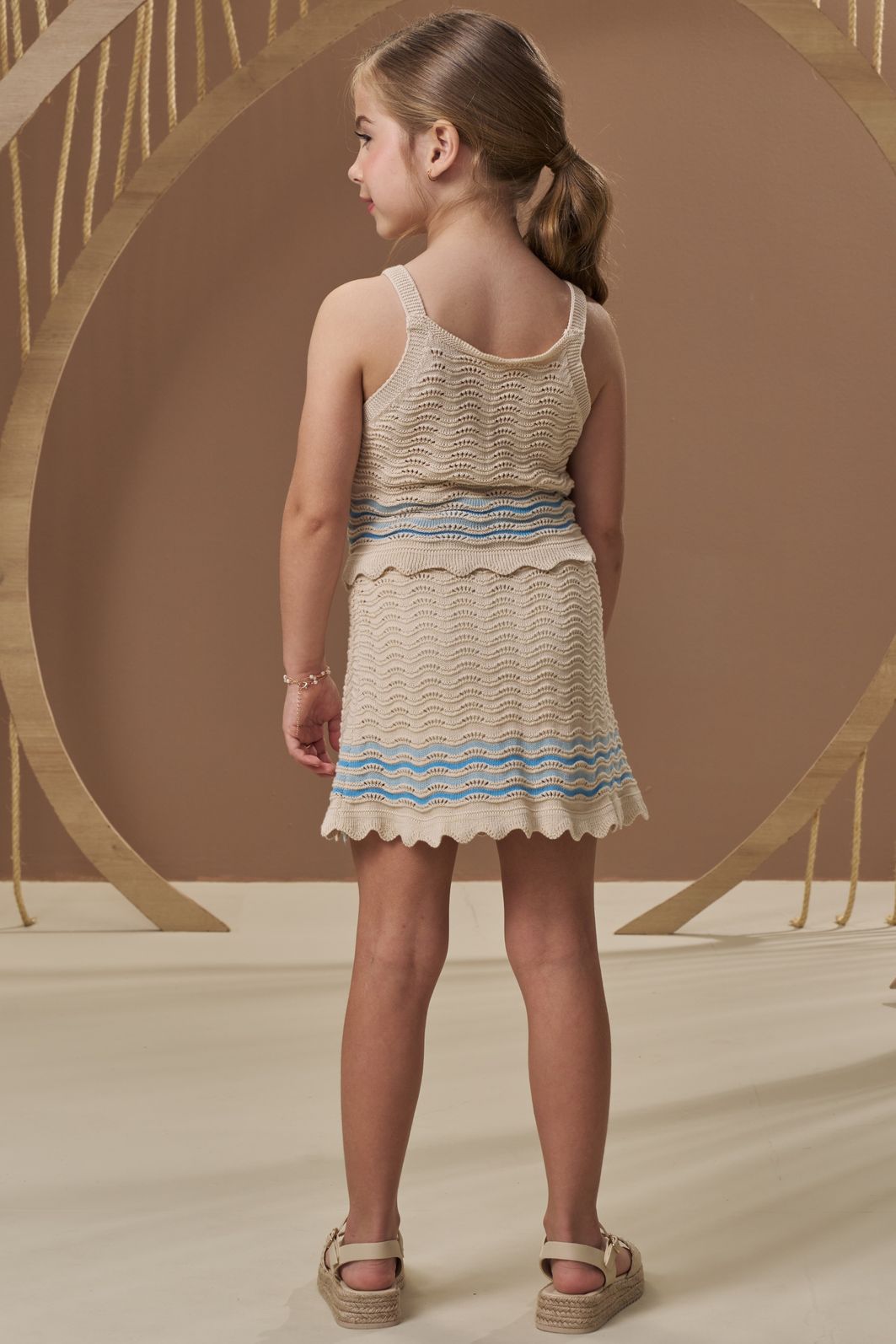 Conjunto de regata e saia em tricot 100% algodão 97600 Infanti Infantil Menina Conjunto de regata e saia em tricot 100% algodão 97600 Infanti Infantil Menina