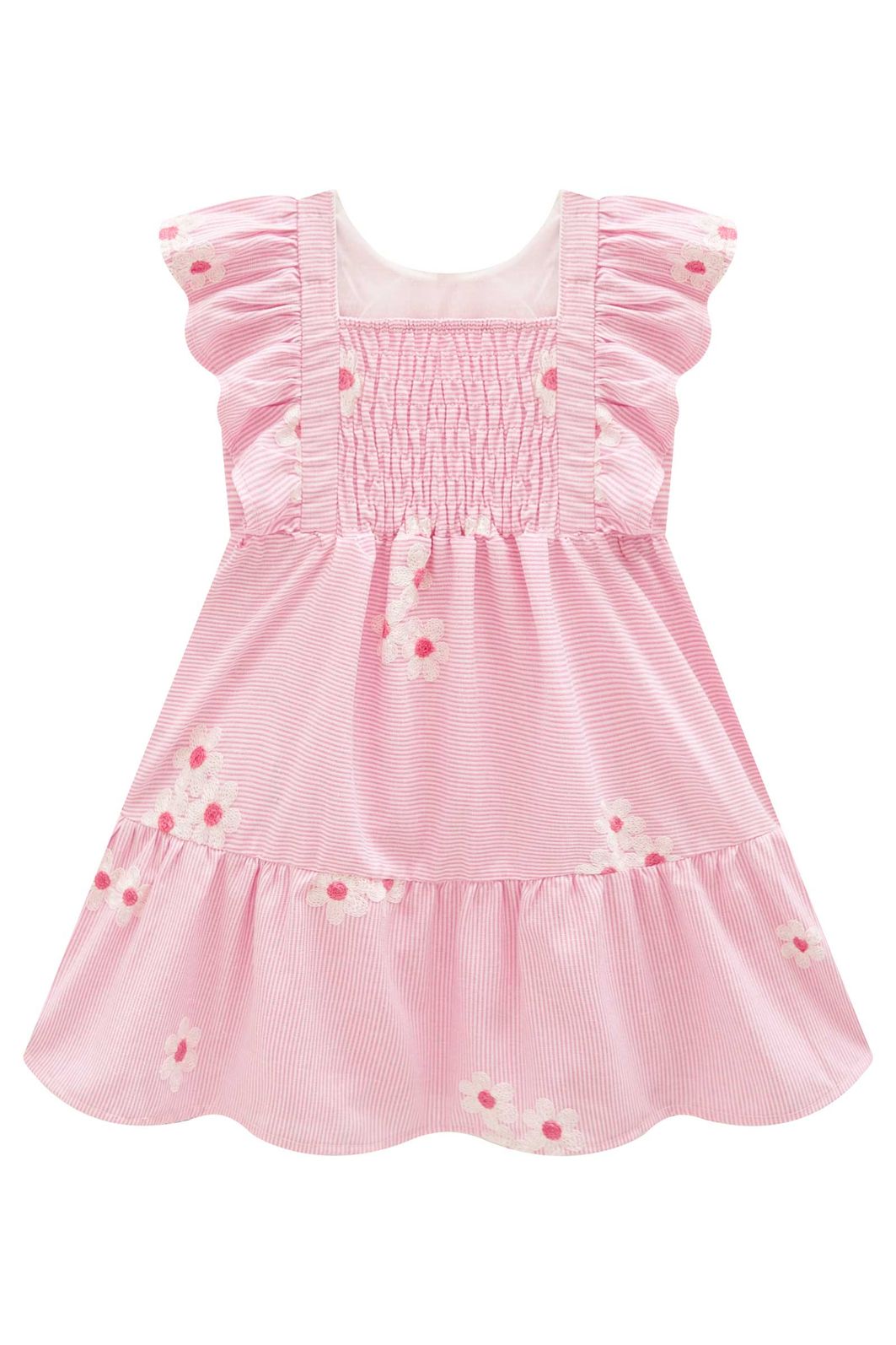 Vestido em tricoline bordado flores 98389 Infanti Bebê Menina Vestido em tricoline bordado flores 98389 Infanti Bebê Menina