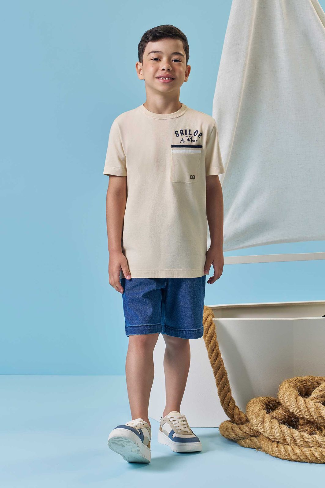 Camiseta em meia malha 95399 LucBoo Infantil Menino Camiseta em meia malha 95399 LucBoo Infantil Menino
