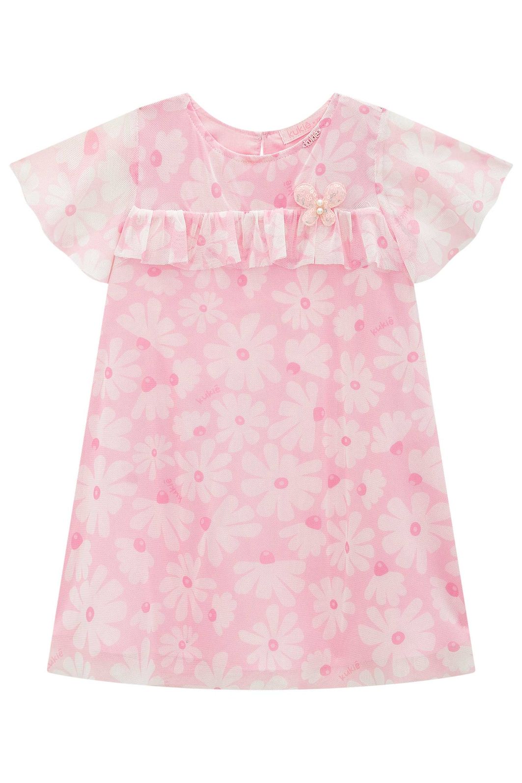 Vestido em tule com elastano 99654 Kukiê Infantil Menina Vestido em tule com elastano 99654 Kukiê Infantil Menina