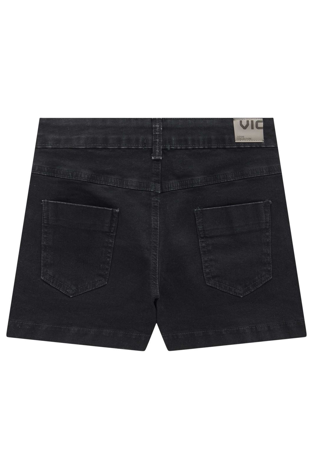 Shorts em jeans black com elastano 97950 Vic Teen Menina Shorts em jeans black com elastano 97950 Vic Teen Menina