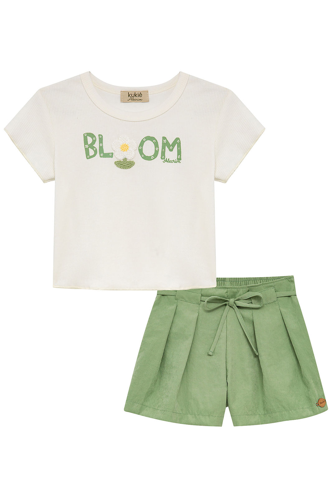 Conjunto de blusa em canelado e shorts em cupro 95545 Kukiê Infantil Menina Conjunto de blusa em canelado e shorts em cupro 95545 Kukiê Infantil Menina