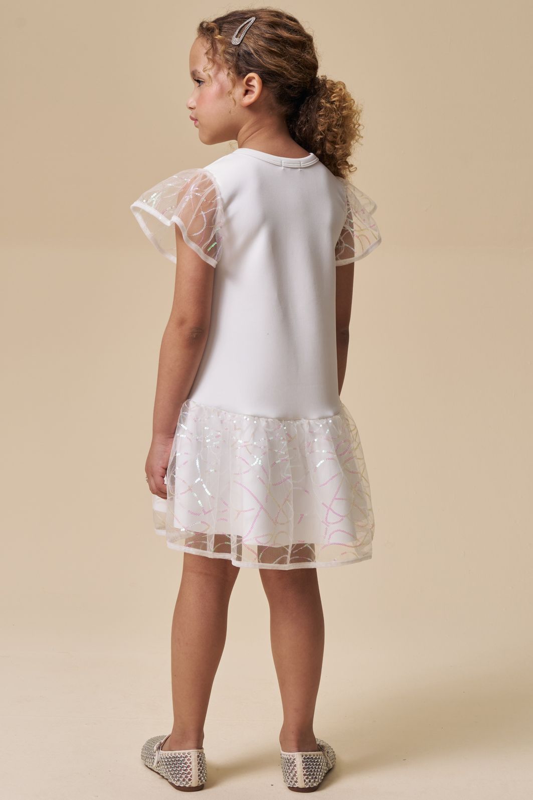 Vestido em fly tech e tule paetê 95719 Infanti Infantil Menina Vestido em fly tech e tule paetê 95719 Infanti Infantil Menina