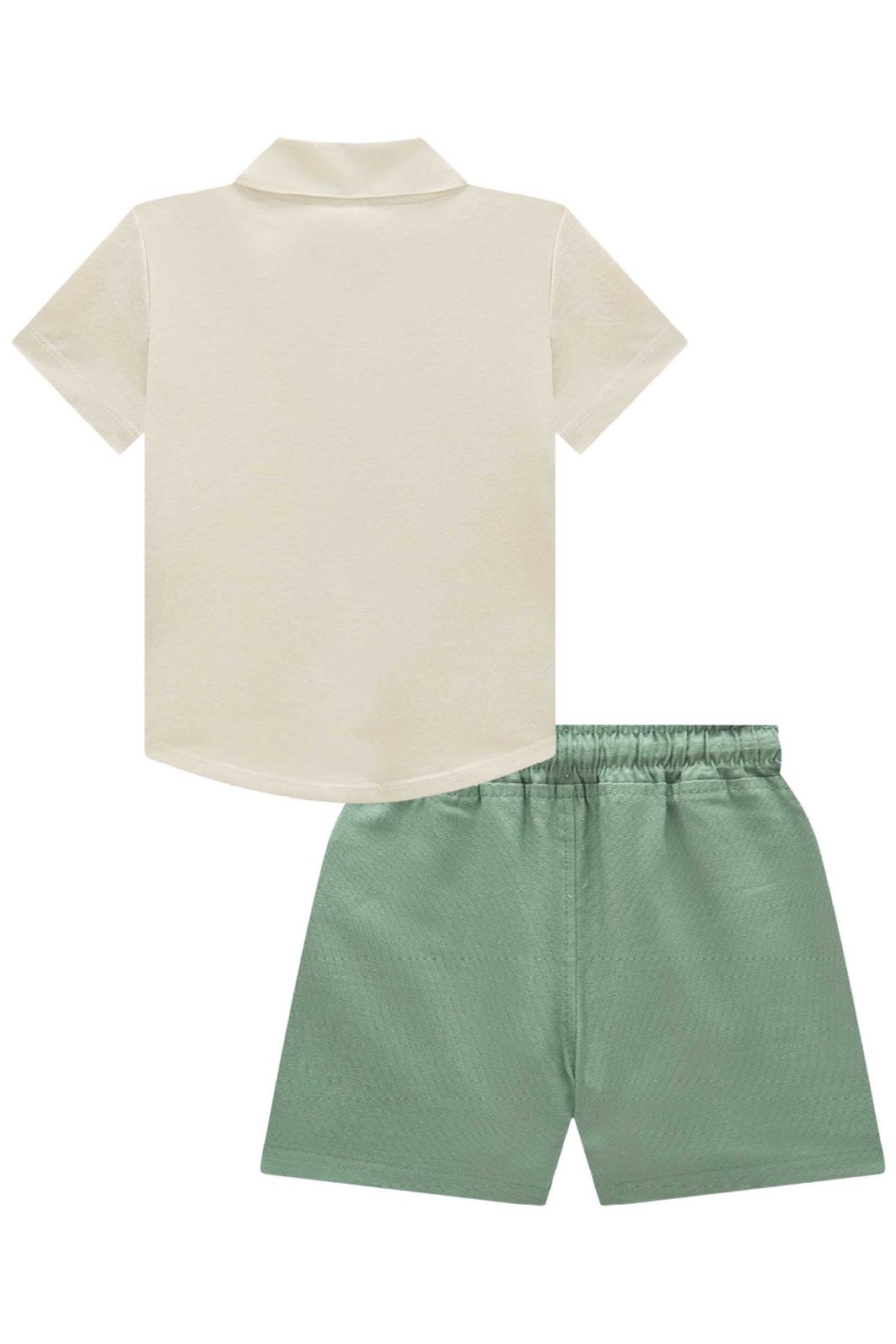 Conjunto de camisa em meia malha e bermuda em linho santorine com elastano 92863 LucBoo Bebê Menino Conjunto de camisa em meia malha e bermuda em linho santorine com elastano 92863 LucBoo Bebê Menino