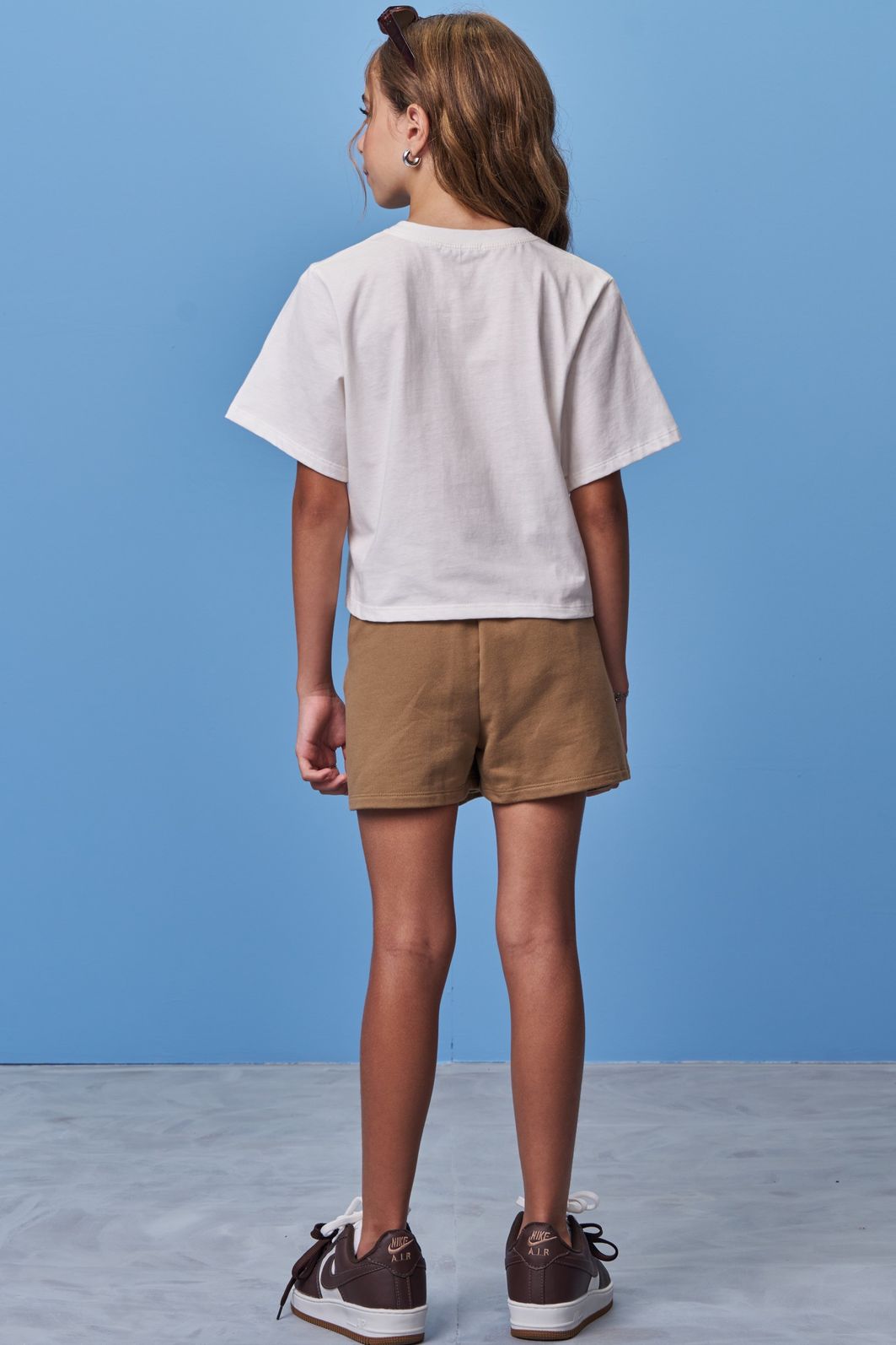 Conjunto de blusa em meia malha e short saia em moletom sem pelúcia 98252 Vic Teen Menina Conjunto de blusa em meia malha e short saia em moletom sem pelúcia 98252 Vic Teen Menina