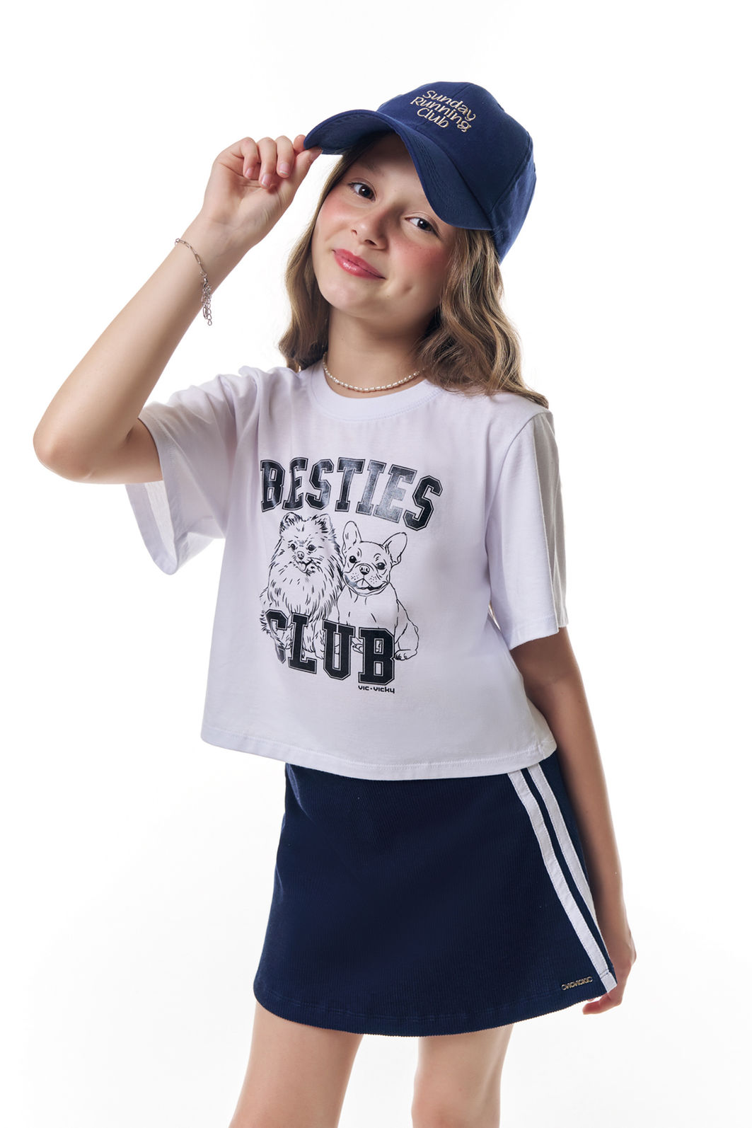 Conjunto de blusa em meia malha e saia em soft line com shorts embutido 96912 Vic Teen Menina Conjunto de blusa em meia malha e saia em soft line com shorts embutido 96912 Vic Teen Menina