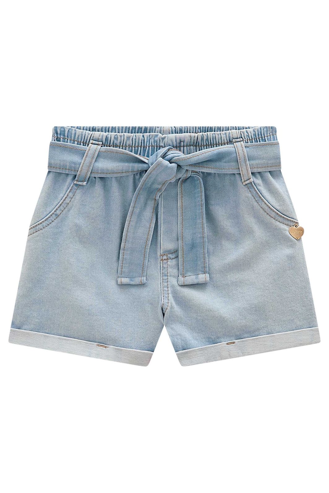 Shorts em jeans com elastano 98350 Infanti Infantil Menina