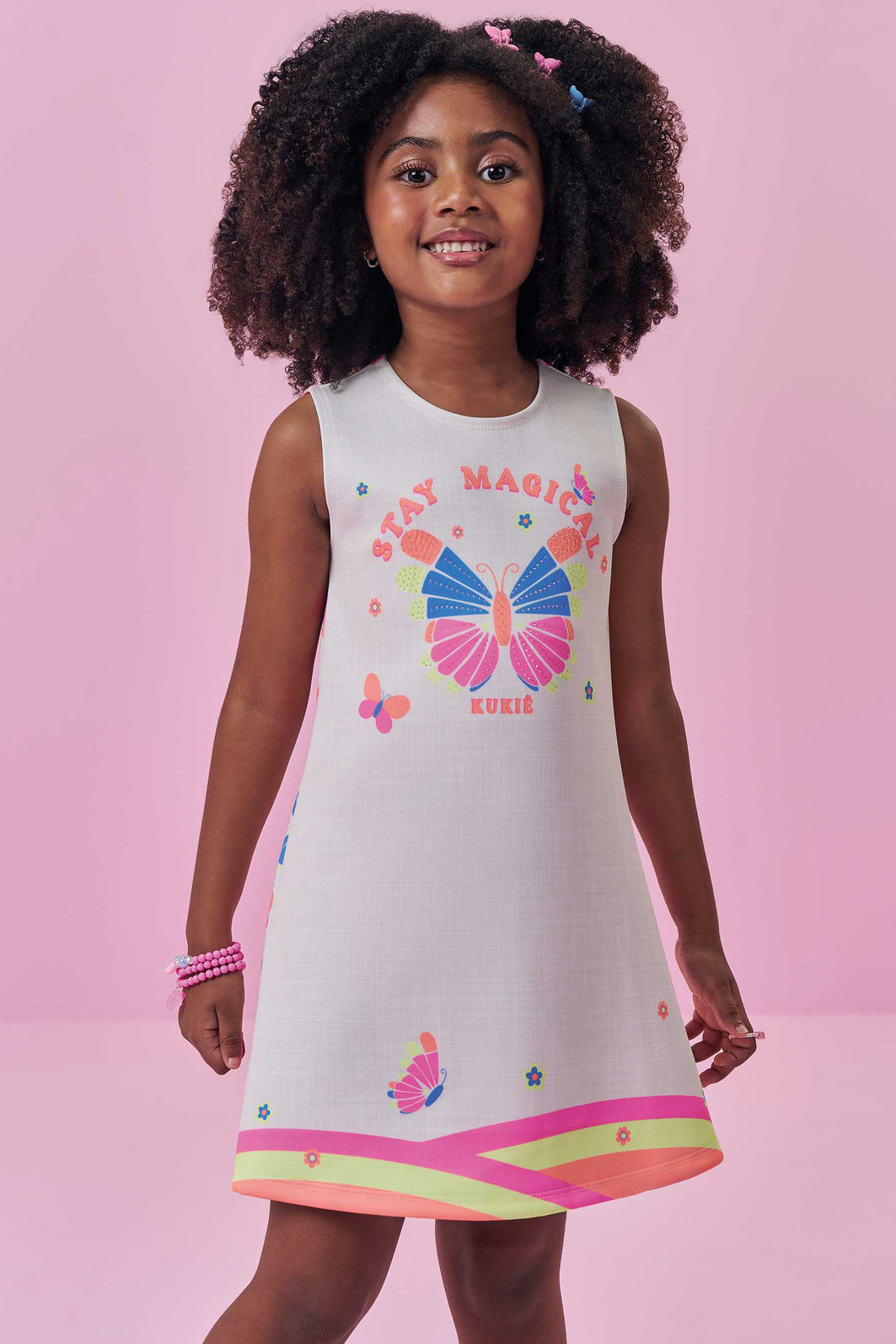 Vestido em fly tech 99639 Kukiê Infantil Menina Vestido em fly tech 99639 Kukiê Infantil Menina