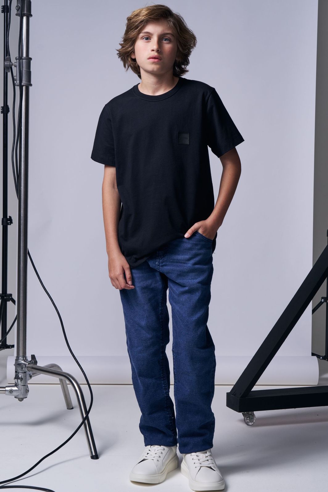 Calça skinny em jeans street com elastano 89267 Johnny Fox Teen Menino Calça skinny em jeans street com elastano 89267 Johnny Fox Teen Menino