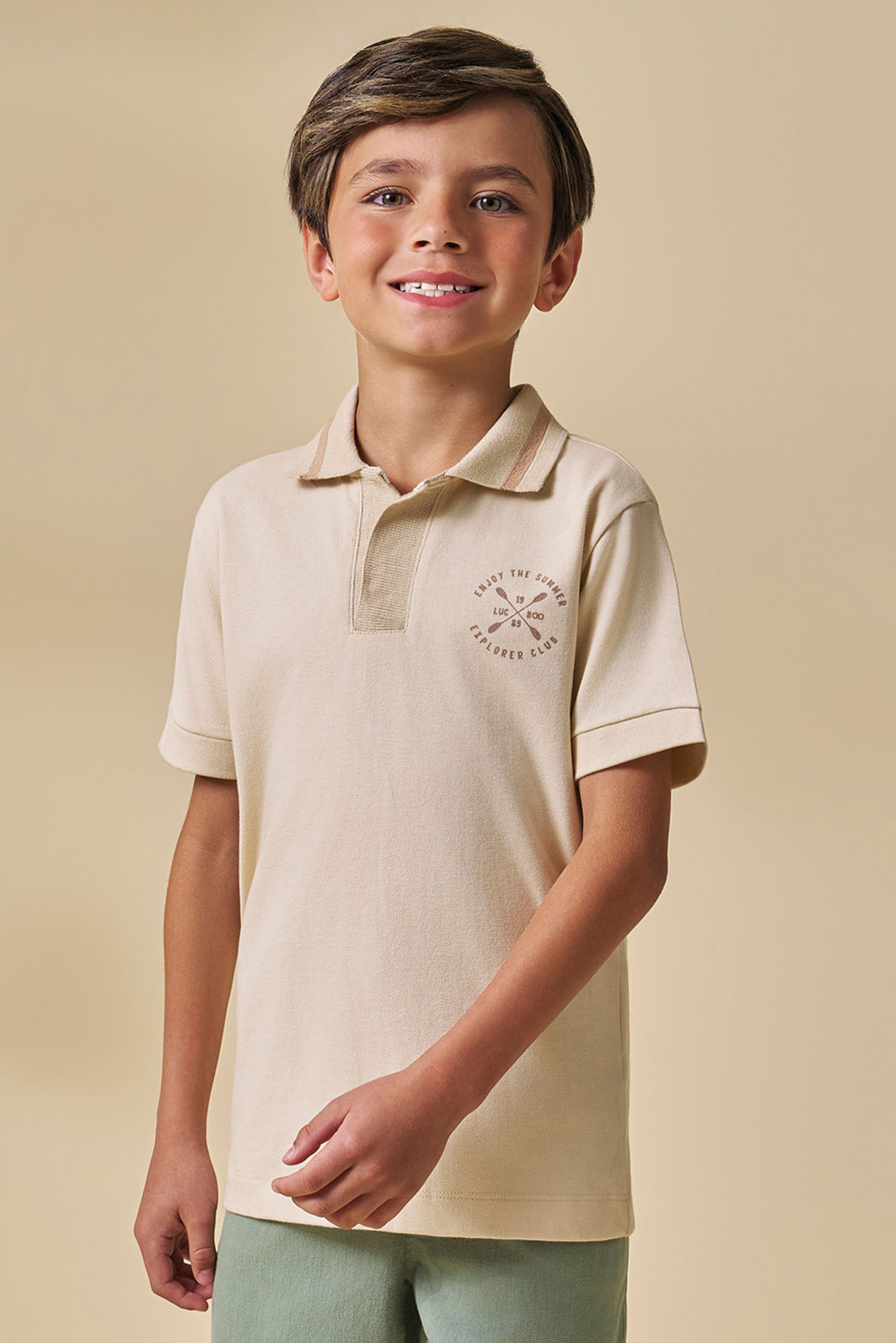 Camisa polo em piquet com elastano 95651 LucBoo Infantil Menino Camisa polo em piquet com elastano 95651 LucBoo Infantil Menino