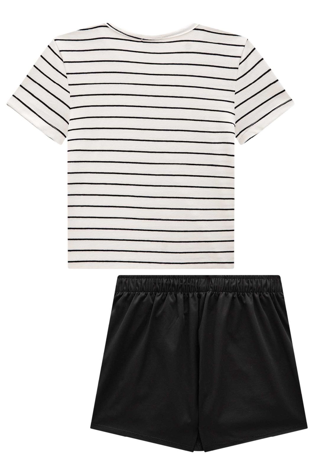 Conjunto de blusa em cotton fio tinto e short saia em alfaiataria tecno cargo 95963 Vic Teen Menina Conjunto de blusa em cotton fio tinto e short saia em alfaiataria tecno cargo 95963 Vic Teen Menina