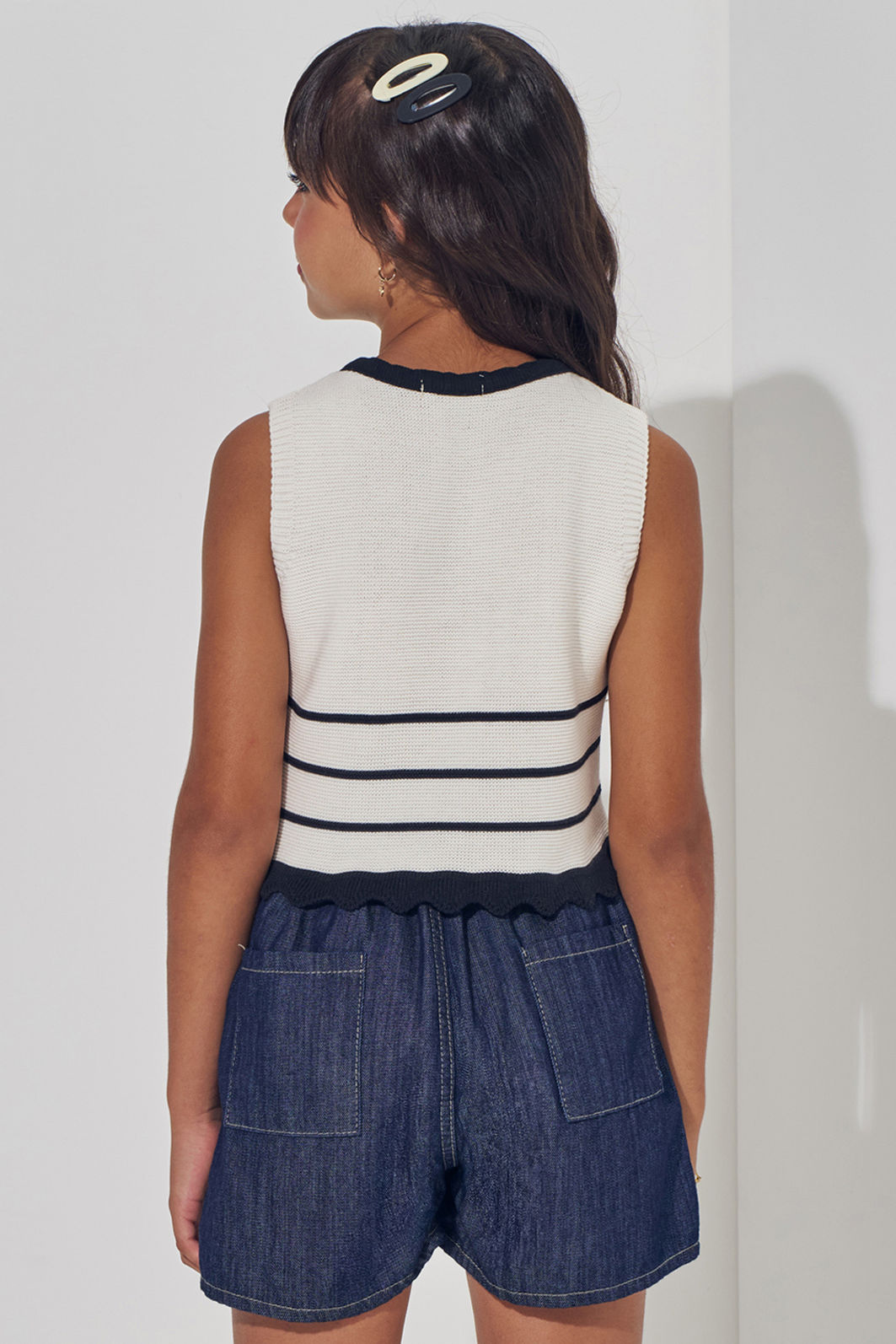 Blusa em tricô 100% algodão 98274 Vic Teen Menina Blusa em tricô 100% algodão 98274 Vic Teen Menina