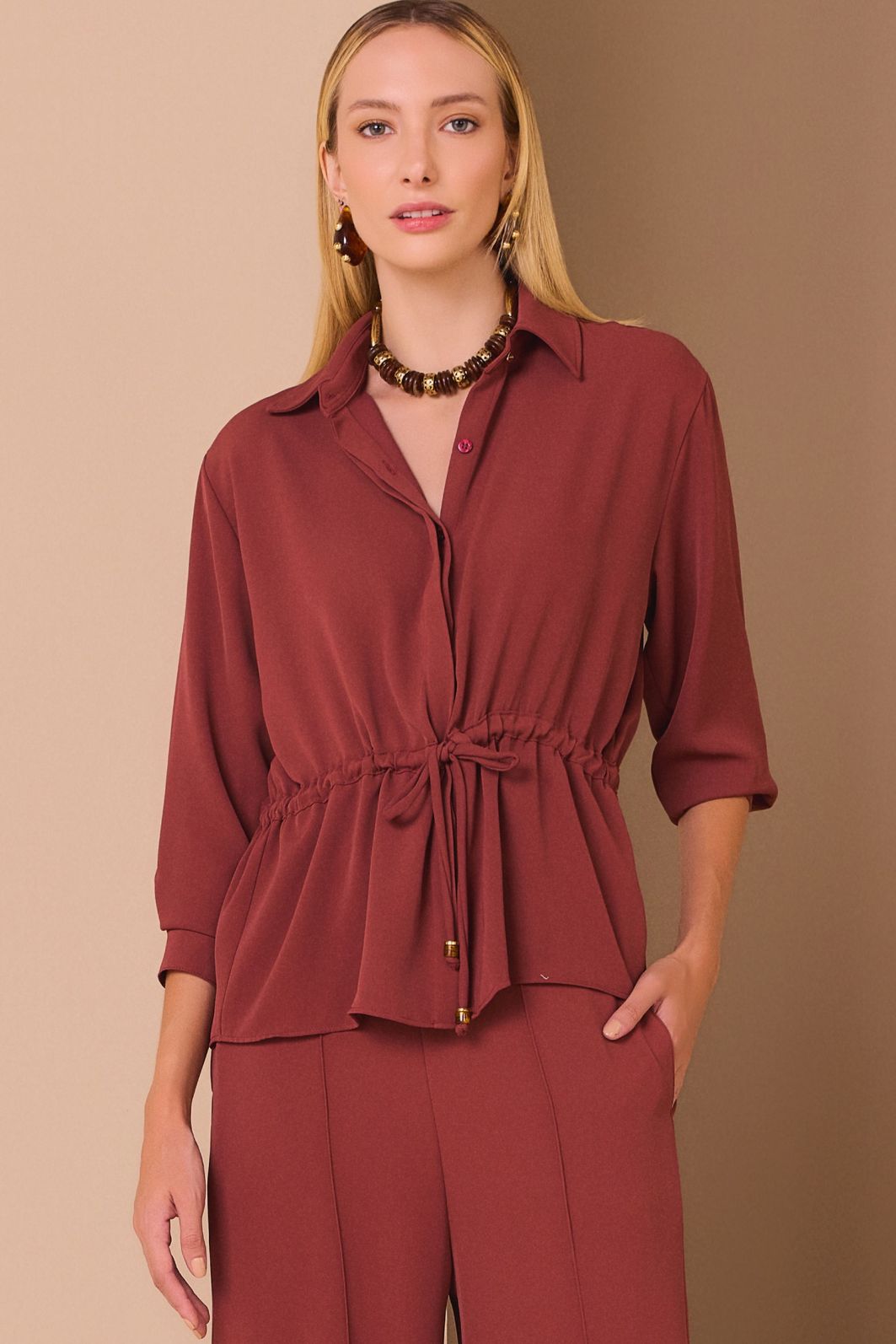 Camisa em crepe premium 97760 Linzzi Camisa em crepe premium 97760 Linzzi