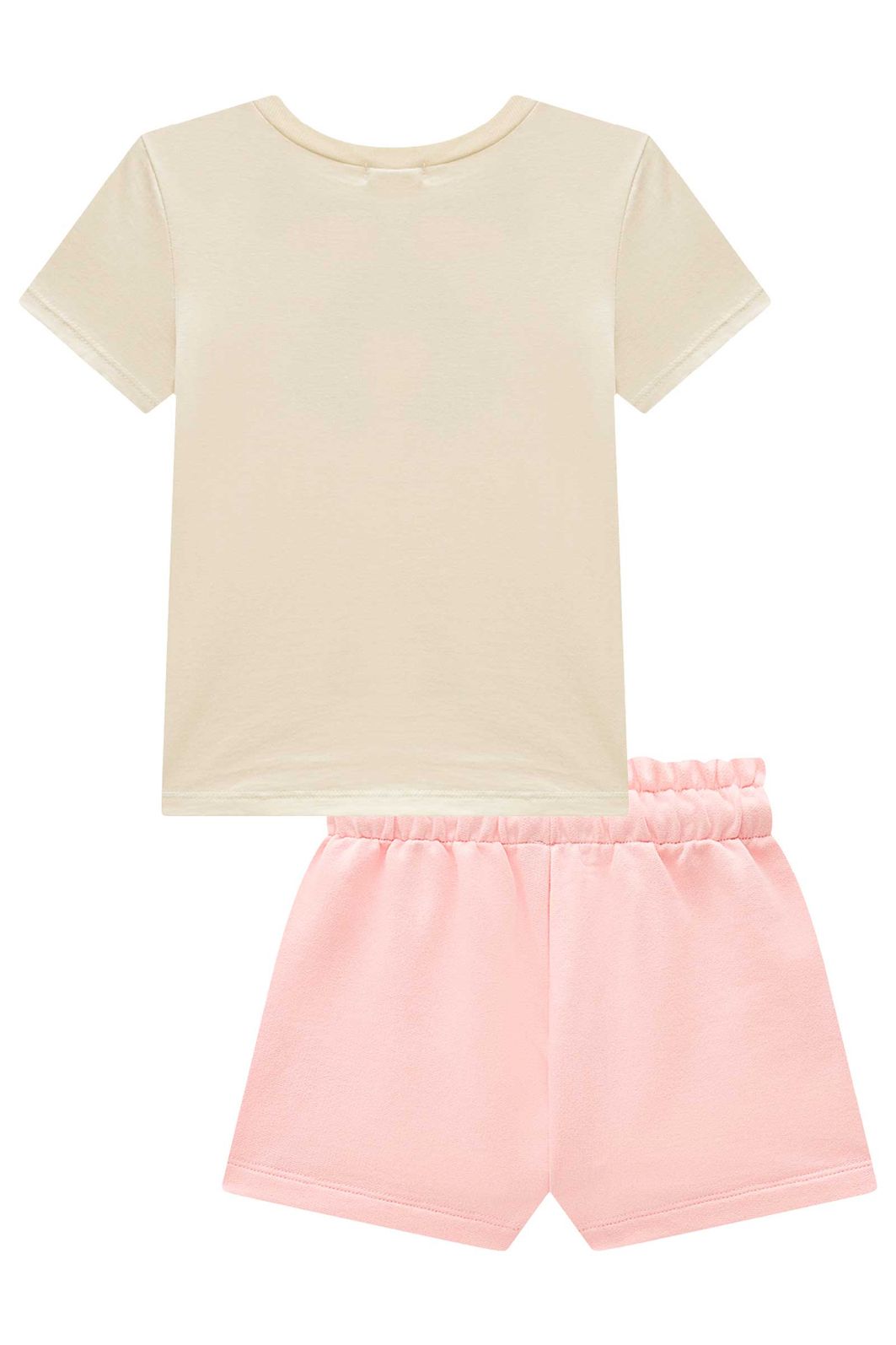 Conjunto de blusa em meia malha e short em moletom sem pelúcia 99598 Kukiê Infantil Menina Conjunto de blusa em meia malha e short em moletom sem pelúcia 99598 Kukiê Infantil Menina