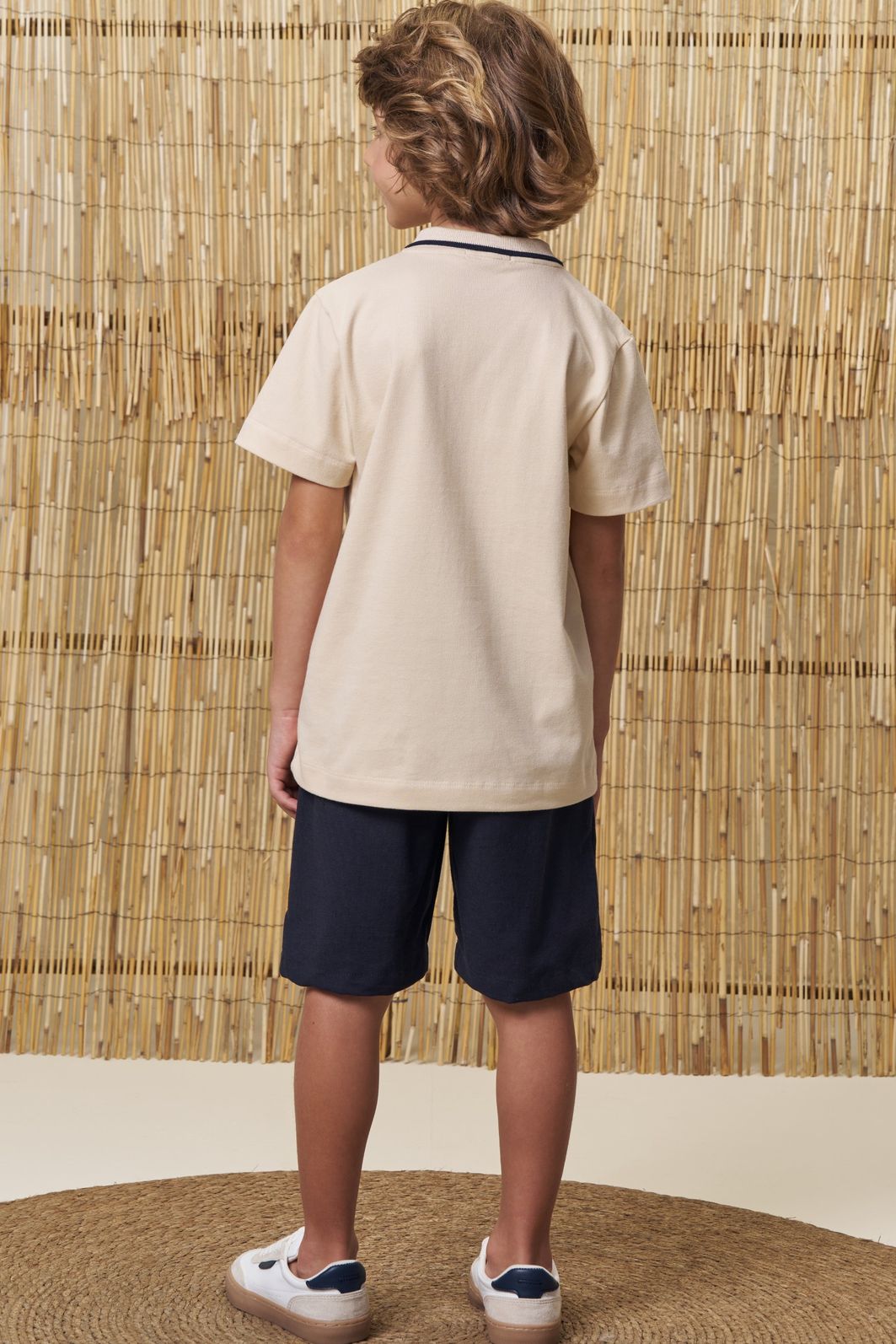 Conjunto de camisa polo em piquet com elastano e bermuda em linho santorine 99062 LucBoo Infantil Menino Conjunto de camisa polo em piquet com elastano e bermuda em linho santorine 99062 LucBoo Infantil Menino