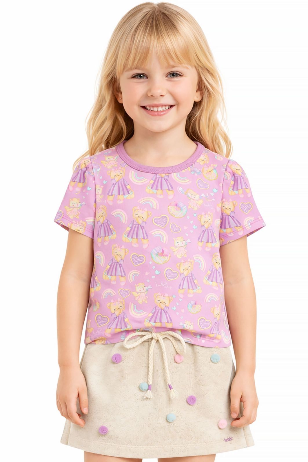 Conjunto de blusa em malha power e short saia em moletom sem pelúcia 94198 Kukiê Infantil Menina Conjunto de blusa em malha power e short saia em moletom sem pelúcia 94198 Kukiê Infantil Menina