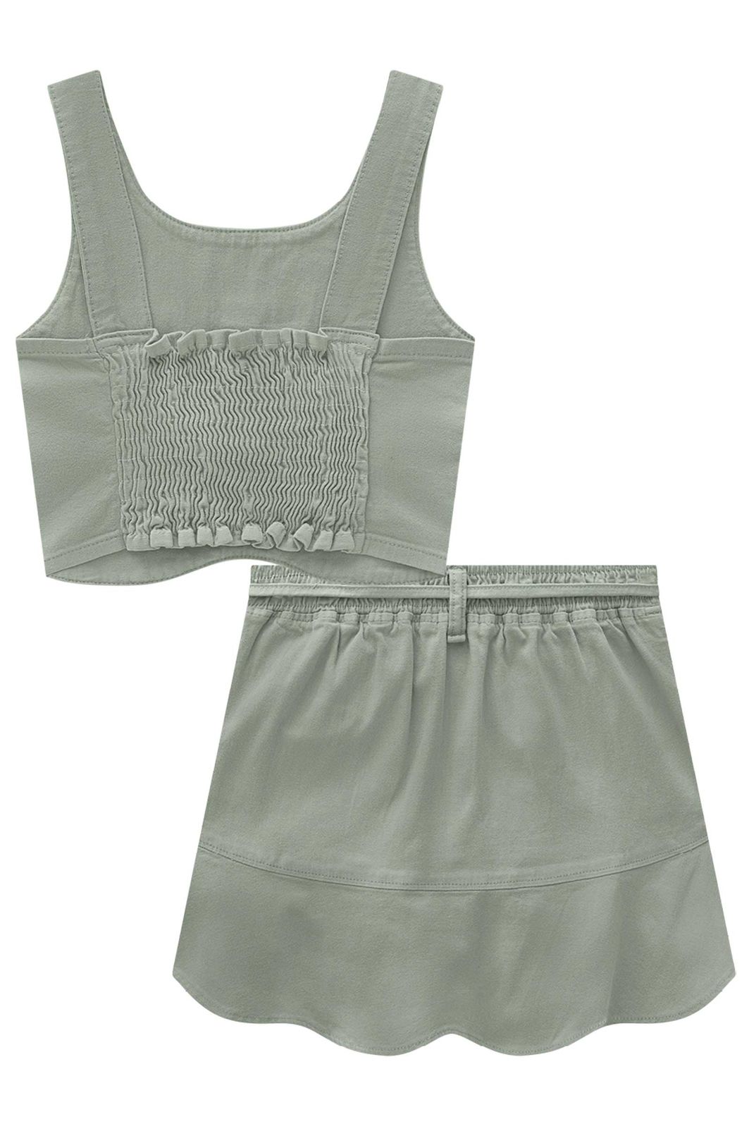 Conjunto de top e saia em sarja com elastano 95329 Lilimoon Teen Menina Conjunto de top e saia em sarja com elastano 95329 Lilimoon Teen Menina